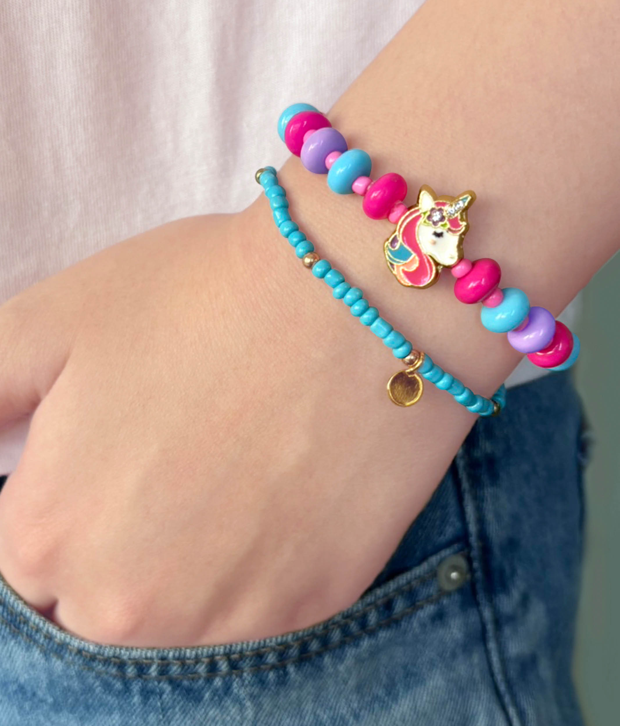 Girls Bracelet, Unicorn Sparkle - Bead Believer