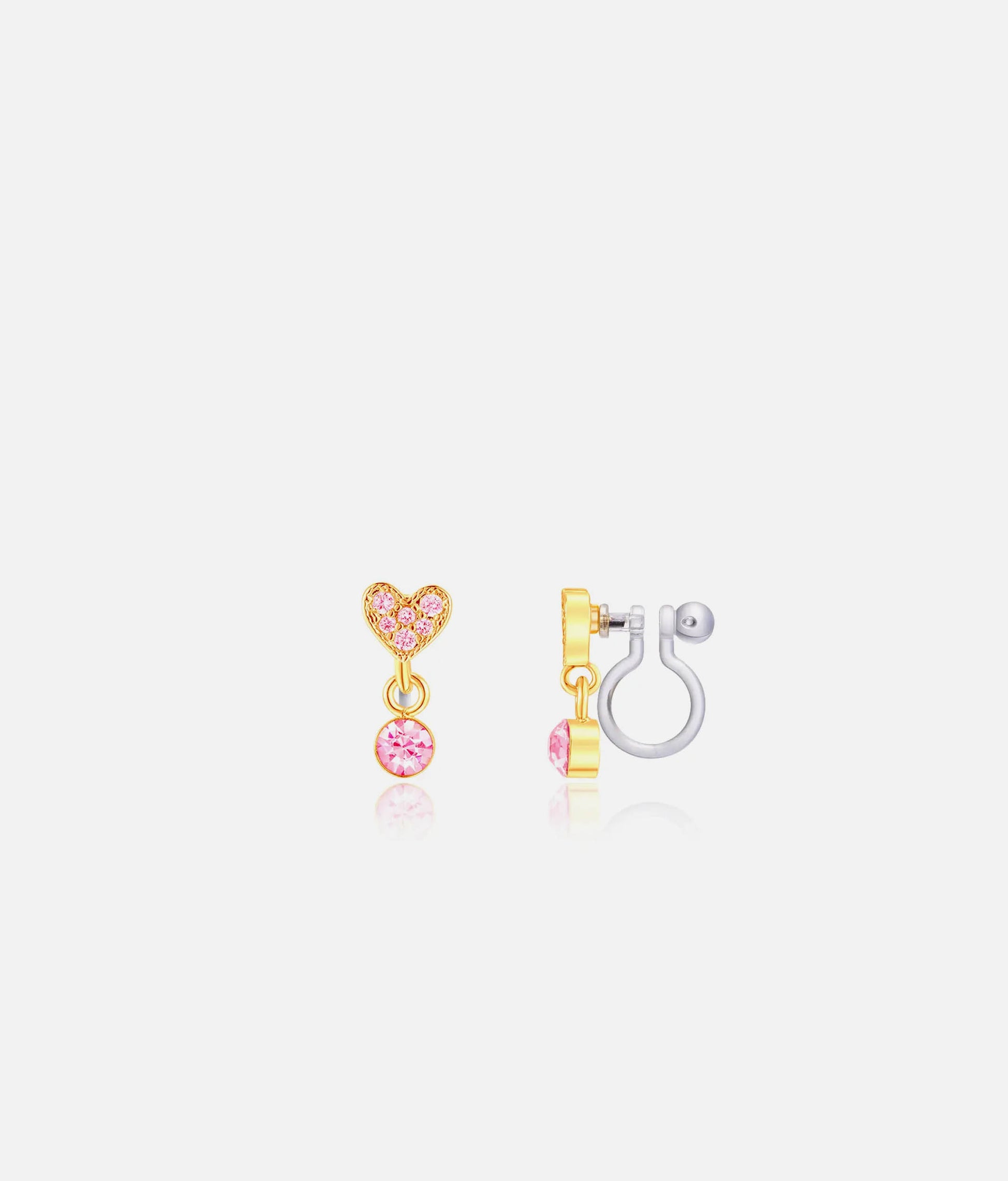 CLIP ON Earrings for Dancers & Girls – Little Luxe Heart Drop