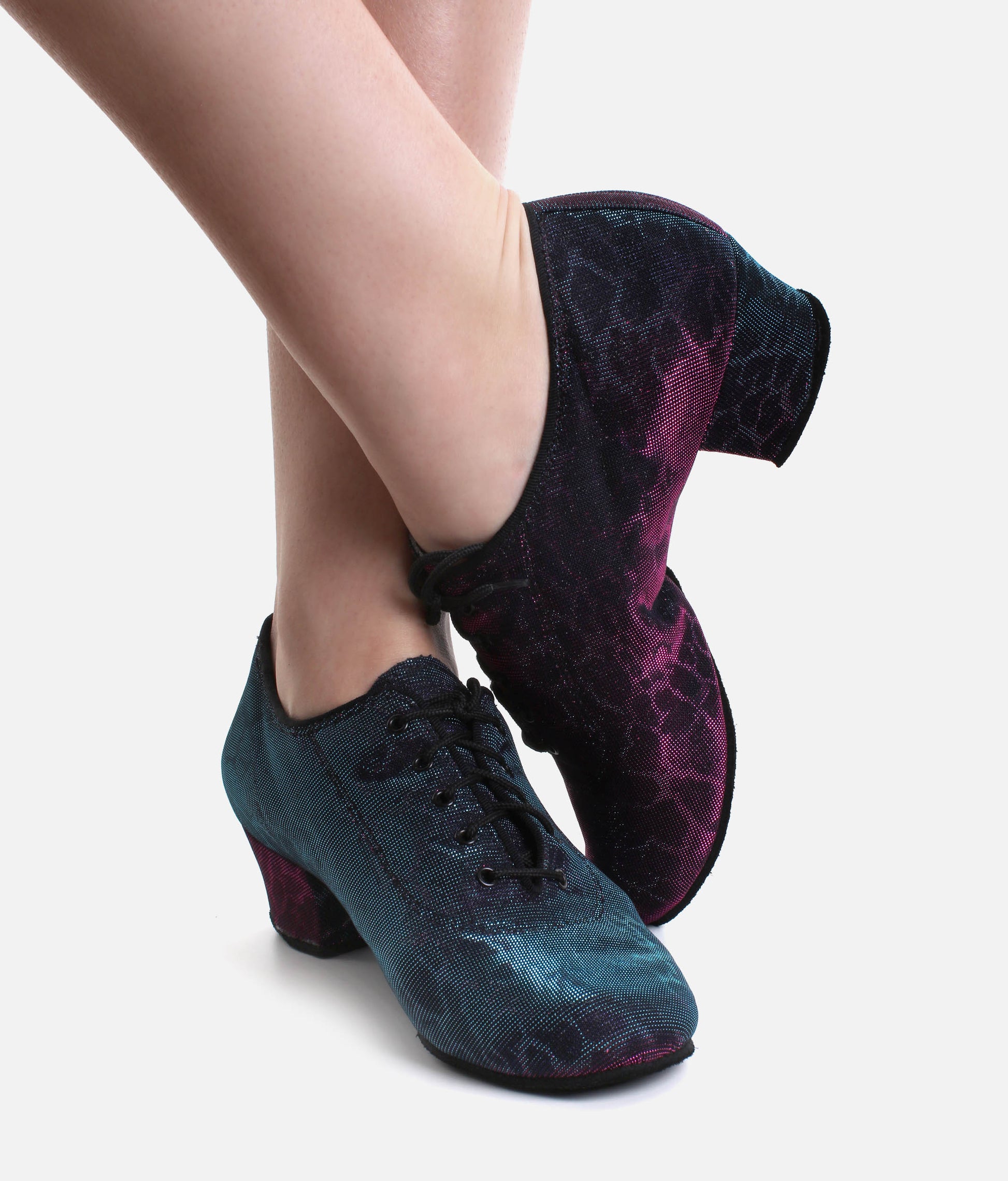 Split Sole Ballroom & Latin Dance Practice Shoe - HEATHER BluePink Panther