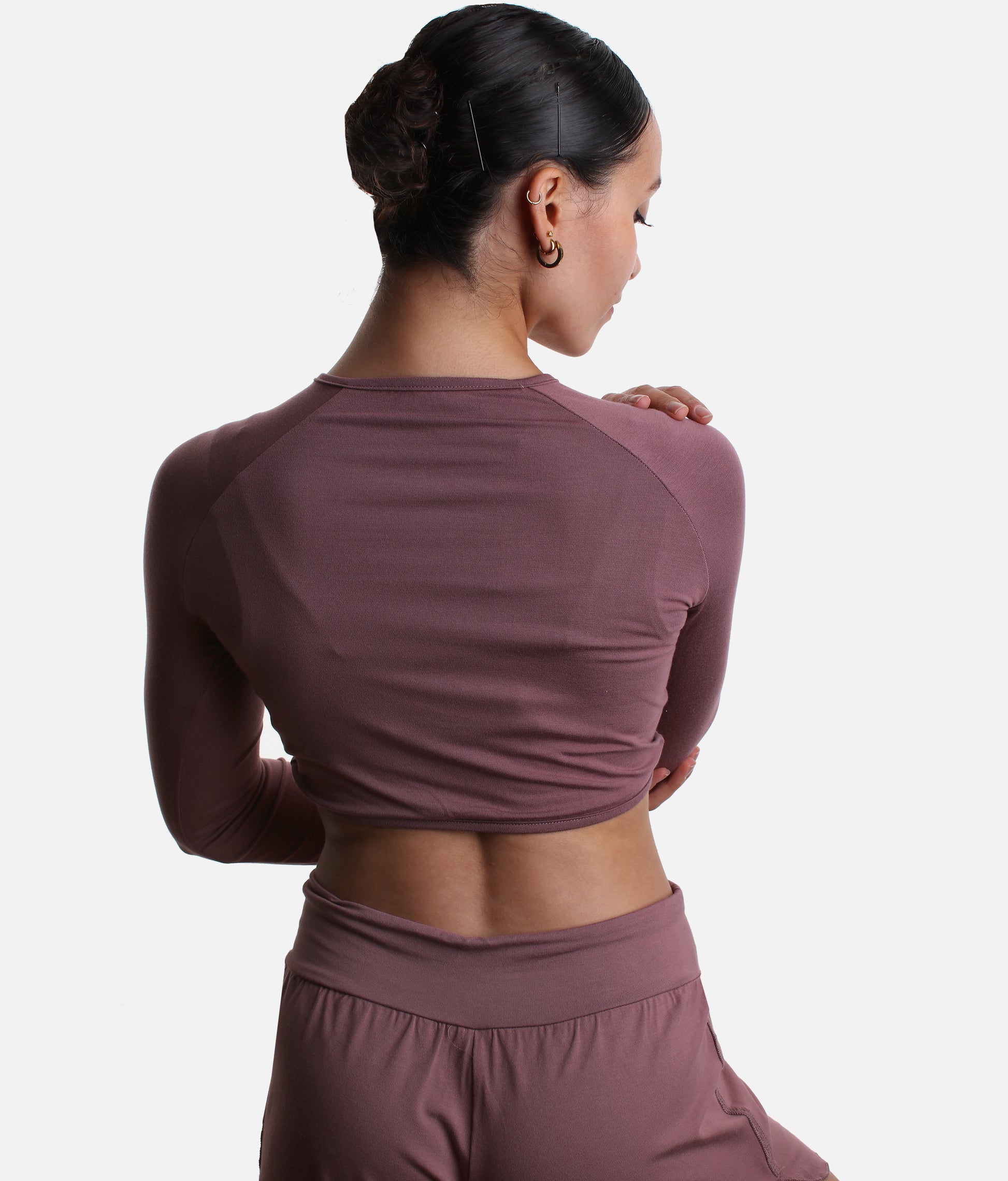 Bamboo Ruched Cropped Ballet Warm-Up Top - ICHIKA