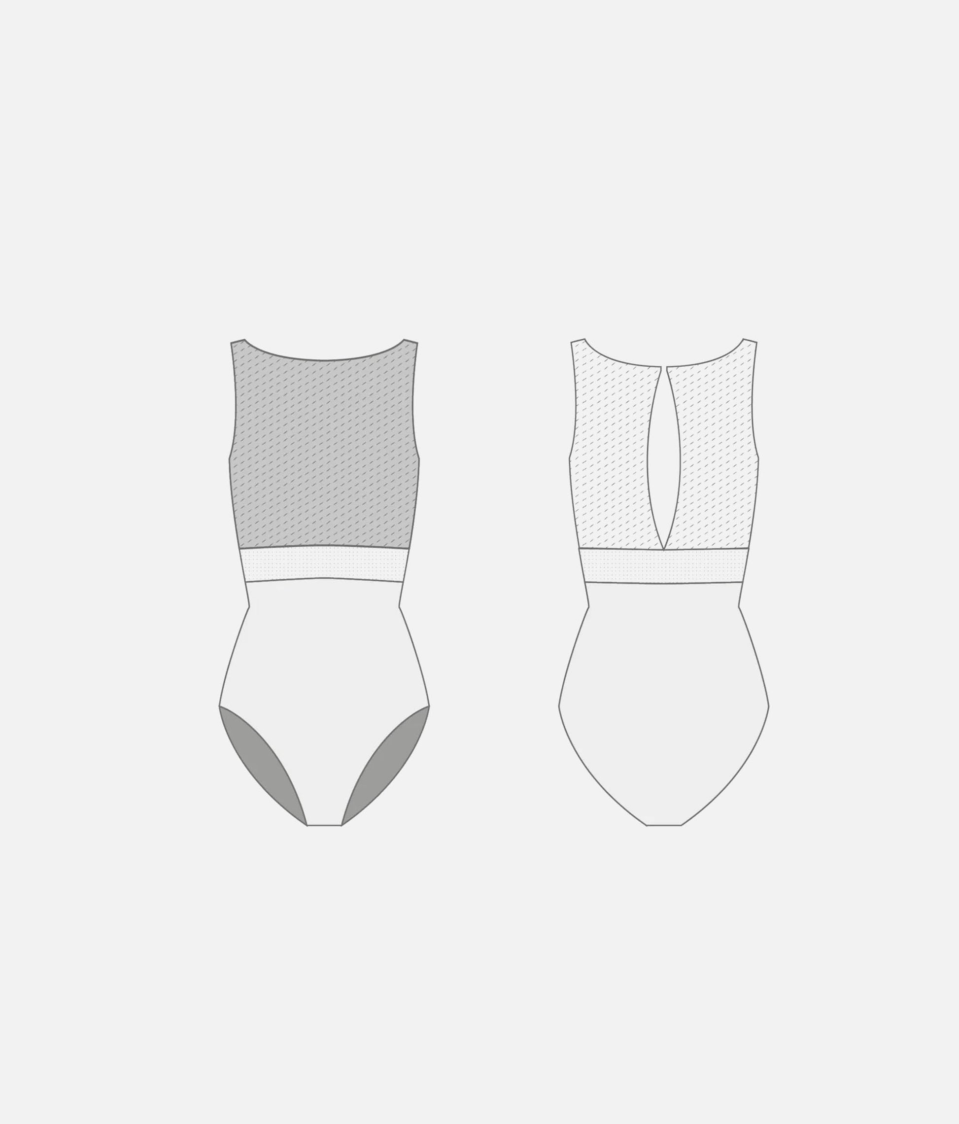 Ballet Leotard with Teardrop Back & Lace Overlay - IRIS GL Bordeaux