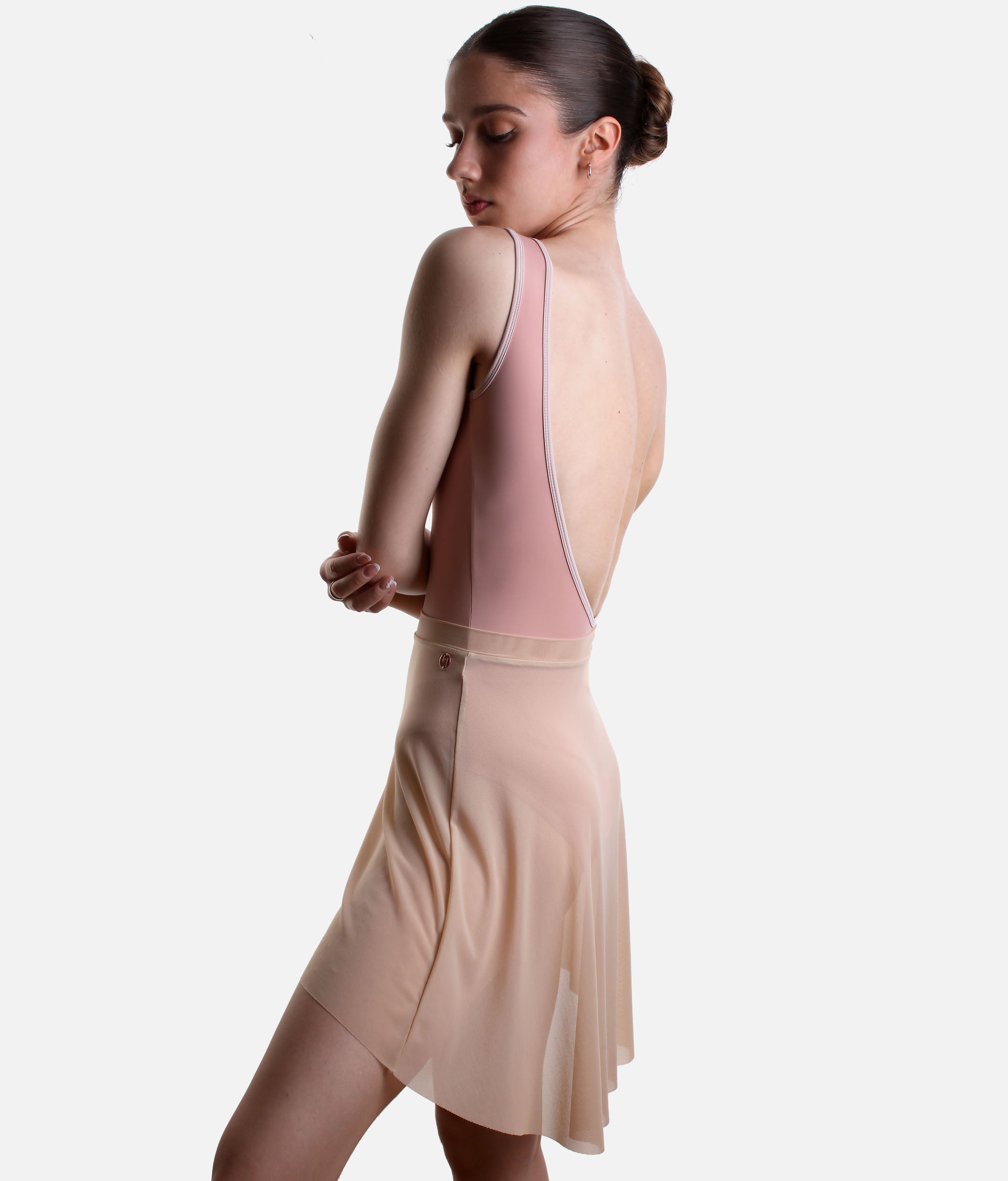 High-Low Mesh Ballet Skirt, Lightweight Pull-On Dance Skirt - NUBE