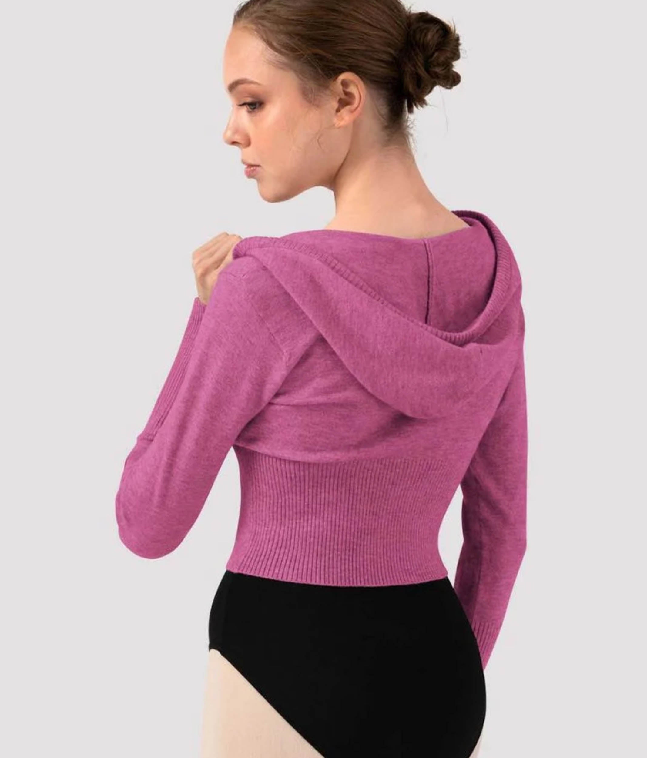 Orion Knit Hoodie for Dancers, Soft & Stretch Zip-Up Warm-Up Layer - J13003