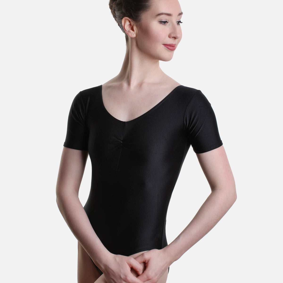 JEANETTE Lycra Cap Sleeve Leotard, Black Leoatard - Dance World