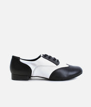 JZ97 - Classic Oxford Ballroom Practice Shoes, Black & White Lace-Up