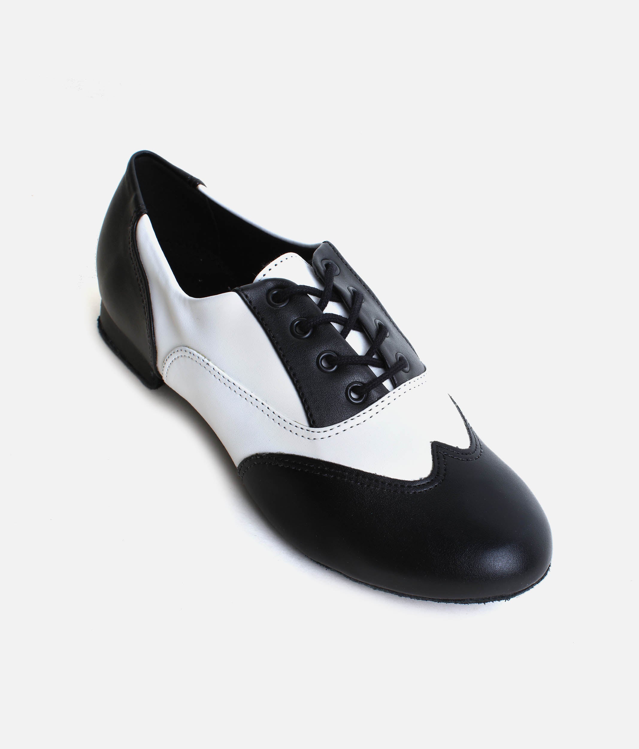 JZ97 - Classic Oxford Ballroom Practice Shoes, Black & White Lace-Up