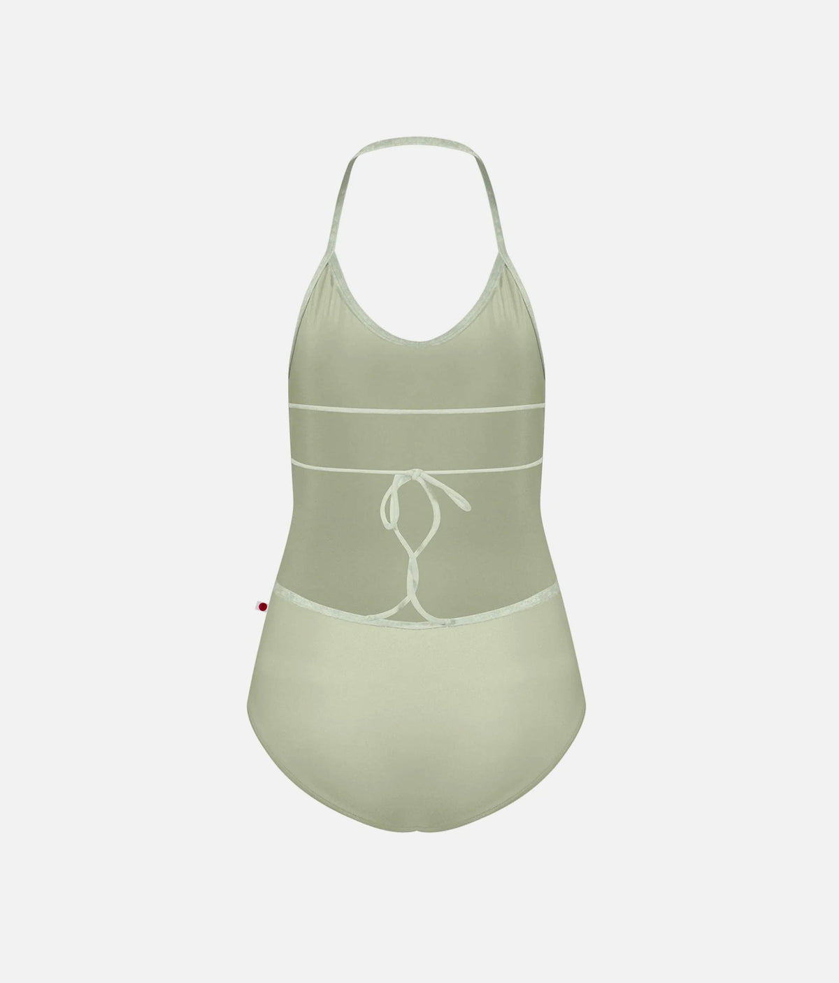 YUMIKO Kate – Ginko Halter Ballet Leotard with Pistachio Velvet Trim