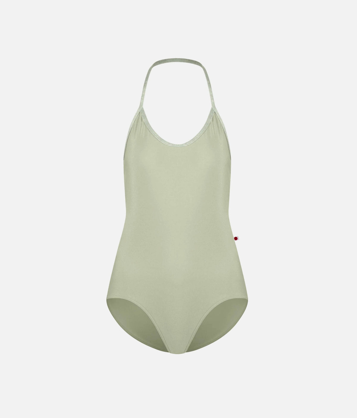YUMIKO Kate – Ginko Halter Ballet Leotard with Pistachio Velvet Trim
