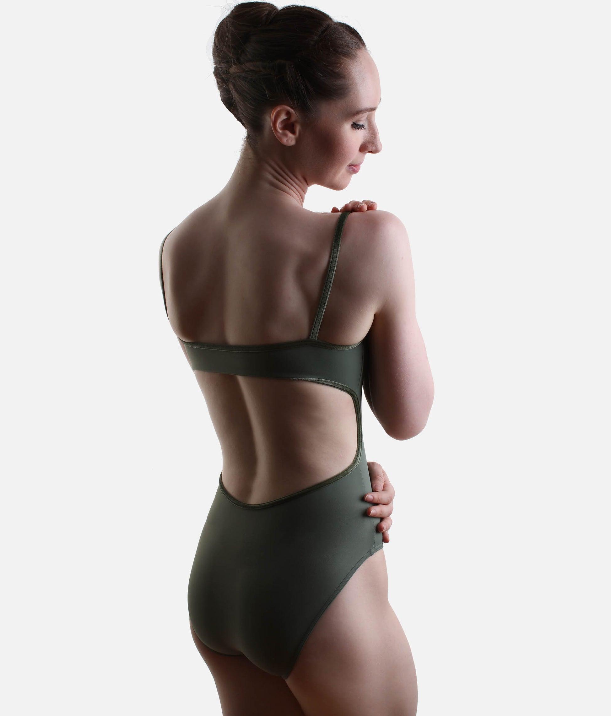Kiki Ballet Leotard in Sage with Elegant Camisole Neckline