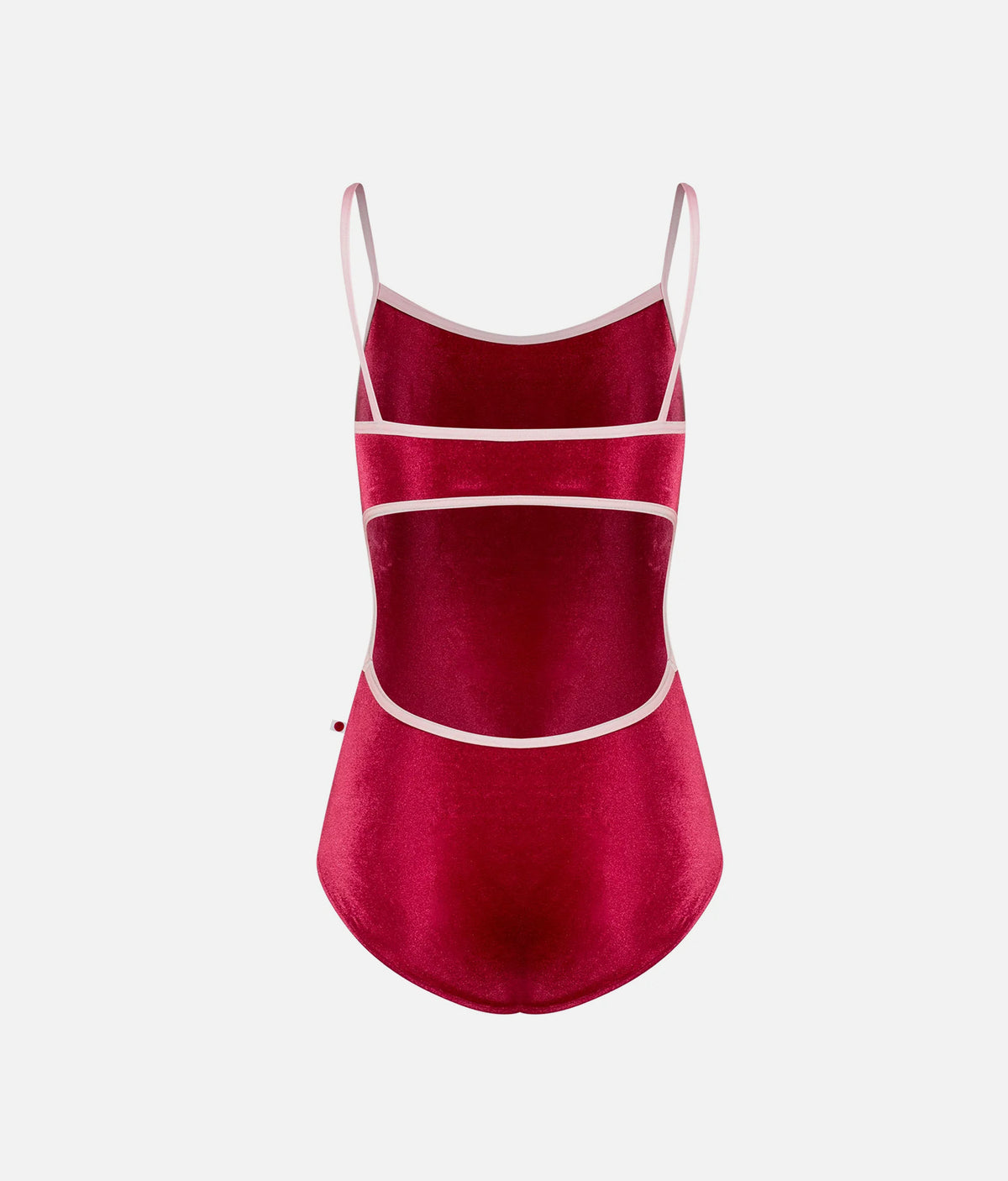 Kiki Velvet Open Back Ballet Leotard in Cerise