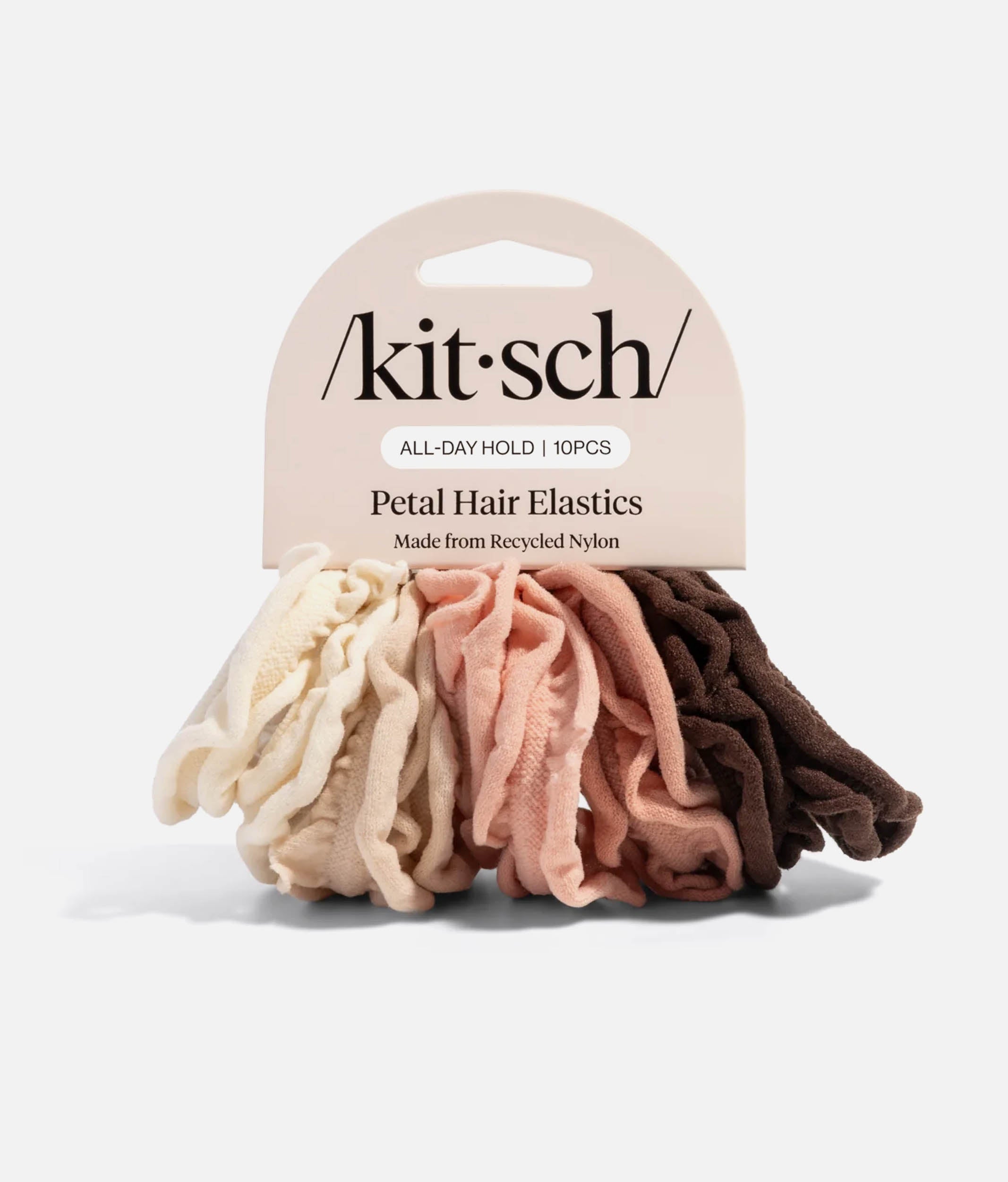 Blush Petal Hair Elastics, Blush and Neutral 10-Pack