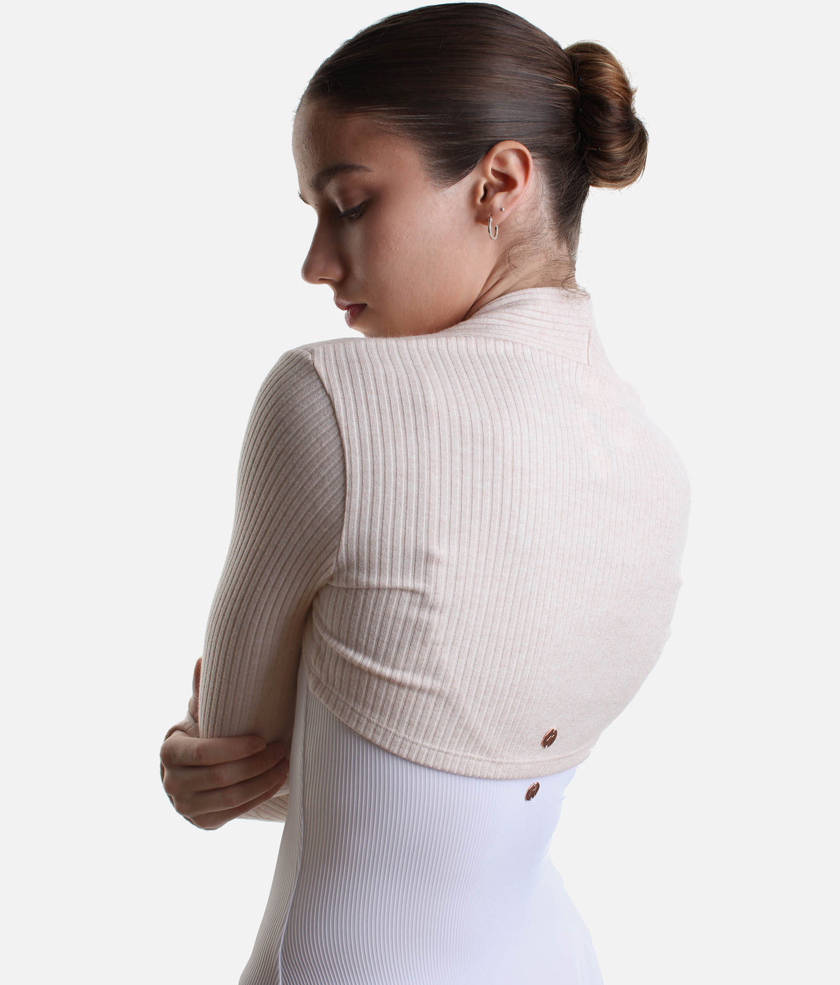 Knit Ballet Bolero Shrug, Long Sleeve Warm-Up with Thumbholes