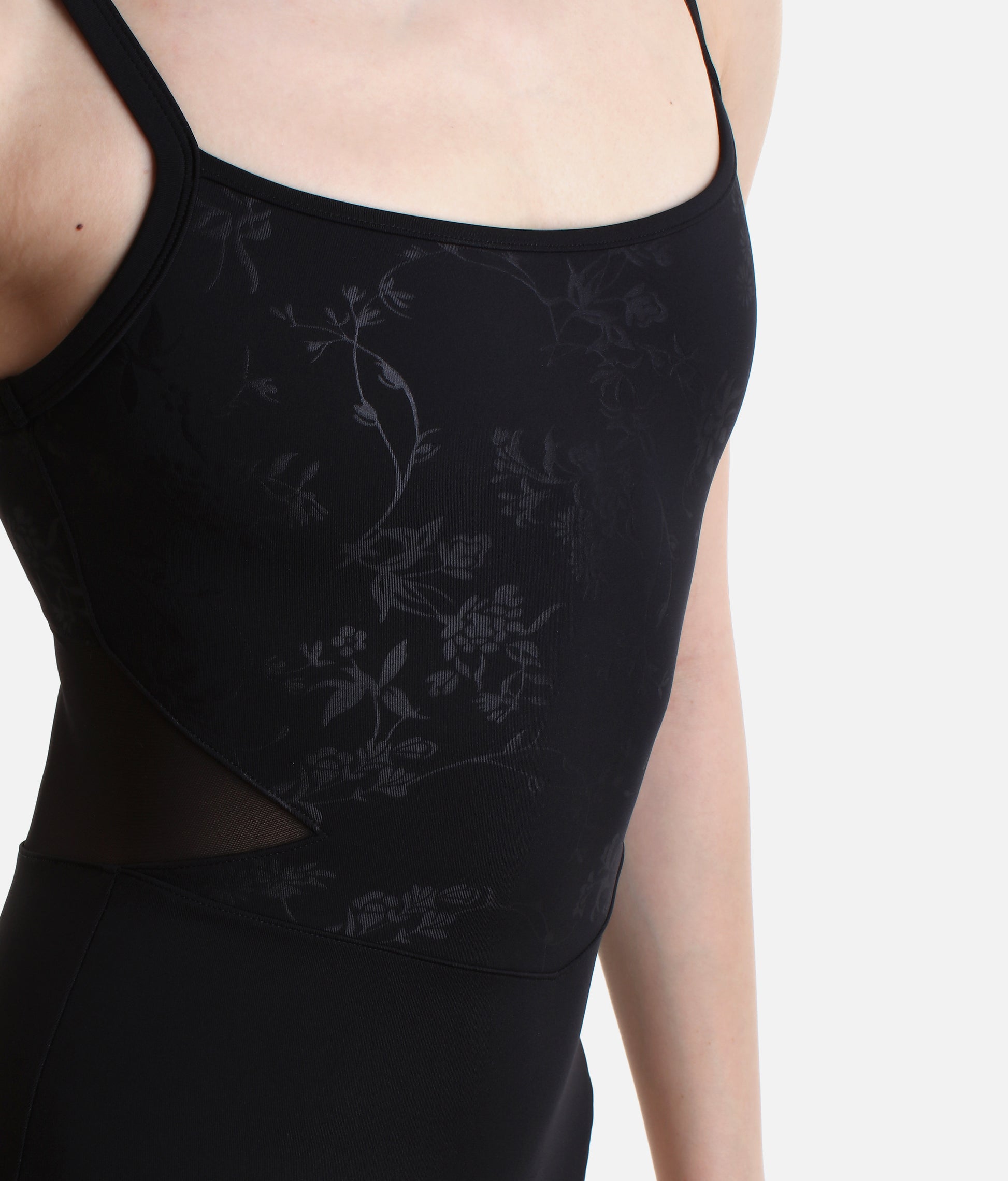 ANNA Camisole Leotard, Floral Design with Breathable Mesh Back - L50008