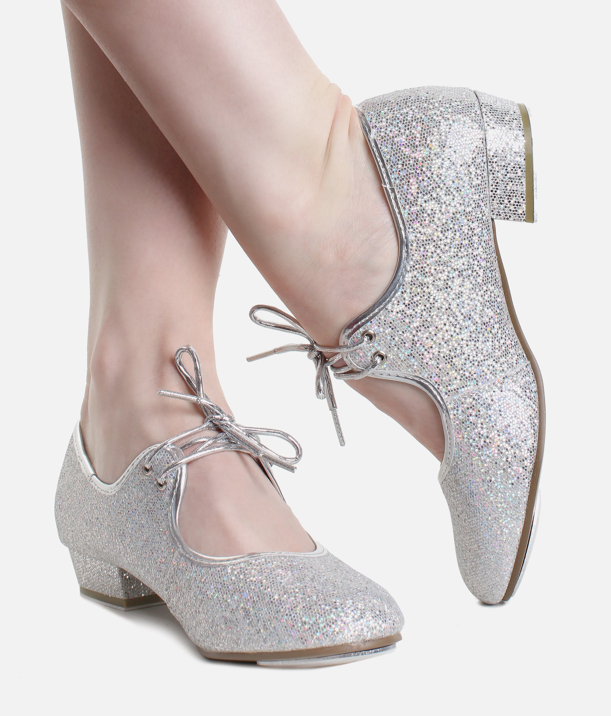 Silver glitter hot sale tap shoes