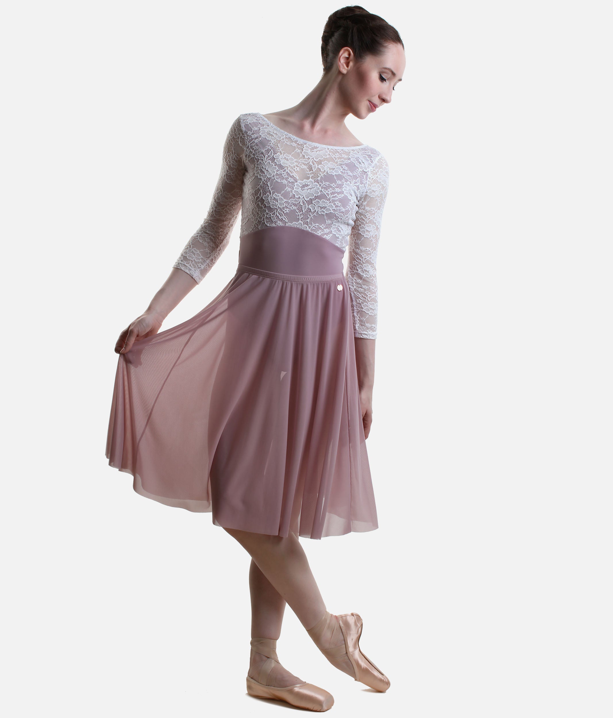 Long Mesh Ballet Skirt, Pull-On Ballet Rehearsal Skirt - ARIANA