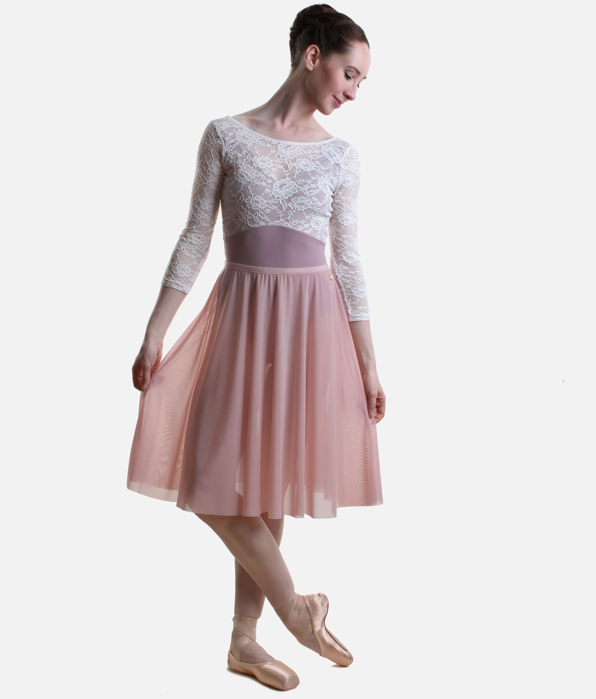 Long Mesh Ballet Skirt, Pull-On Ballet Rehearsal Skirt - ARIANA