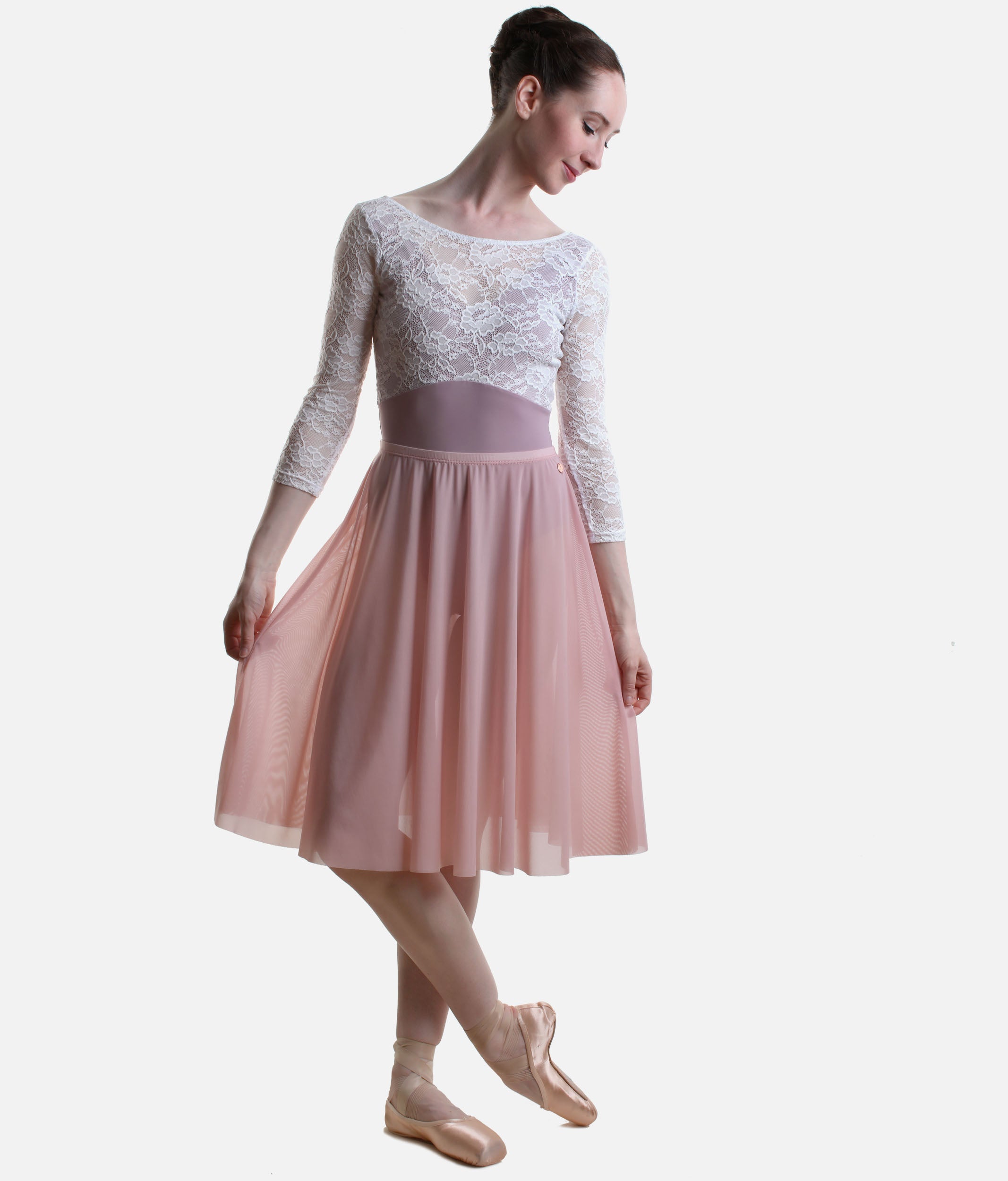 Long Mesh Ballet Skirt, Pull-On Ballet Rehearsal Skirt - ARIANA