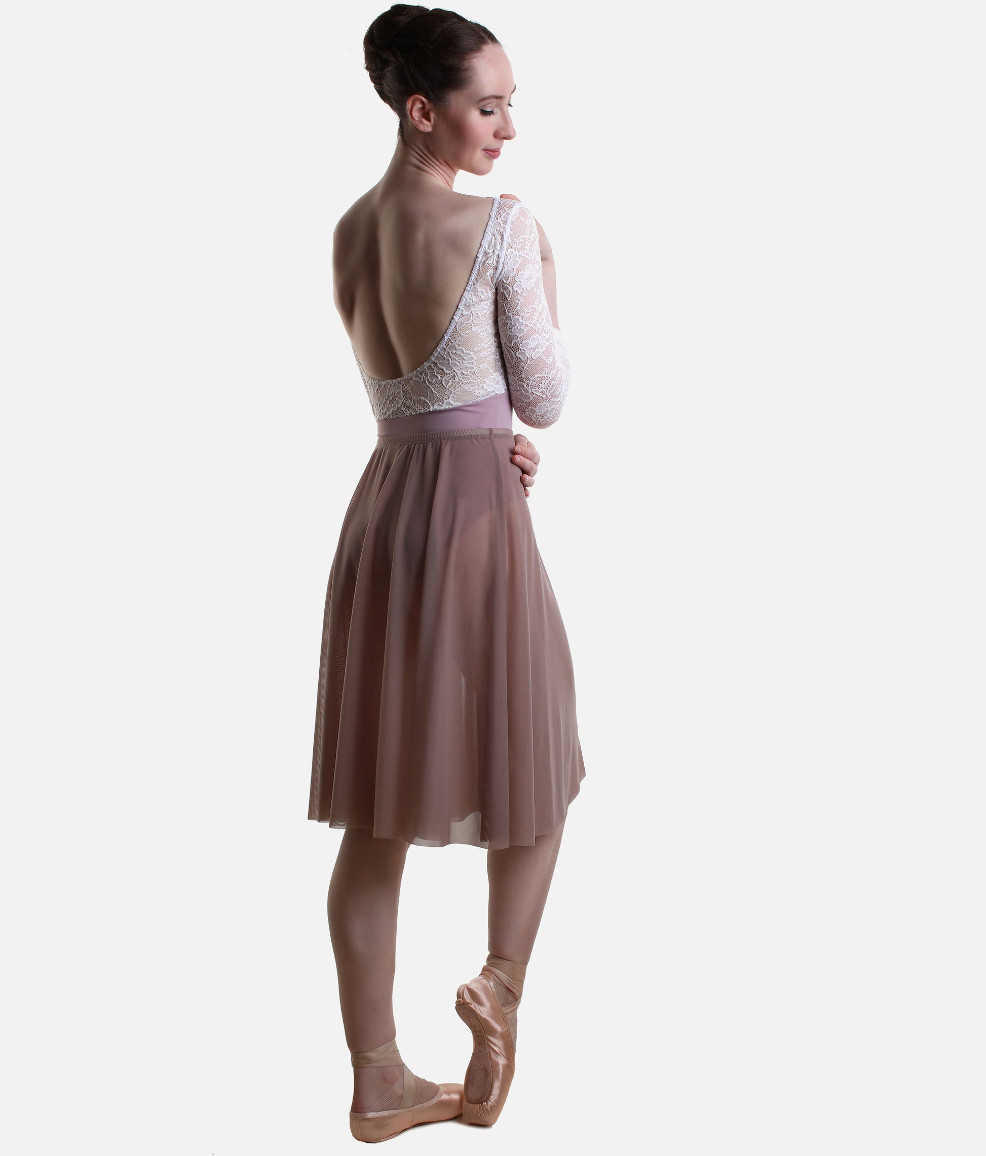 Long Mesh Ballet Skirt, Pull-On Ballet Rehearsal Skirt - ARIANA