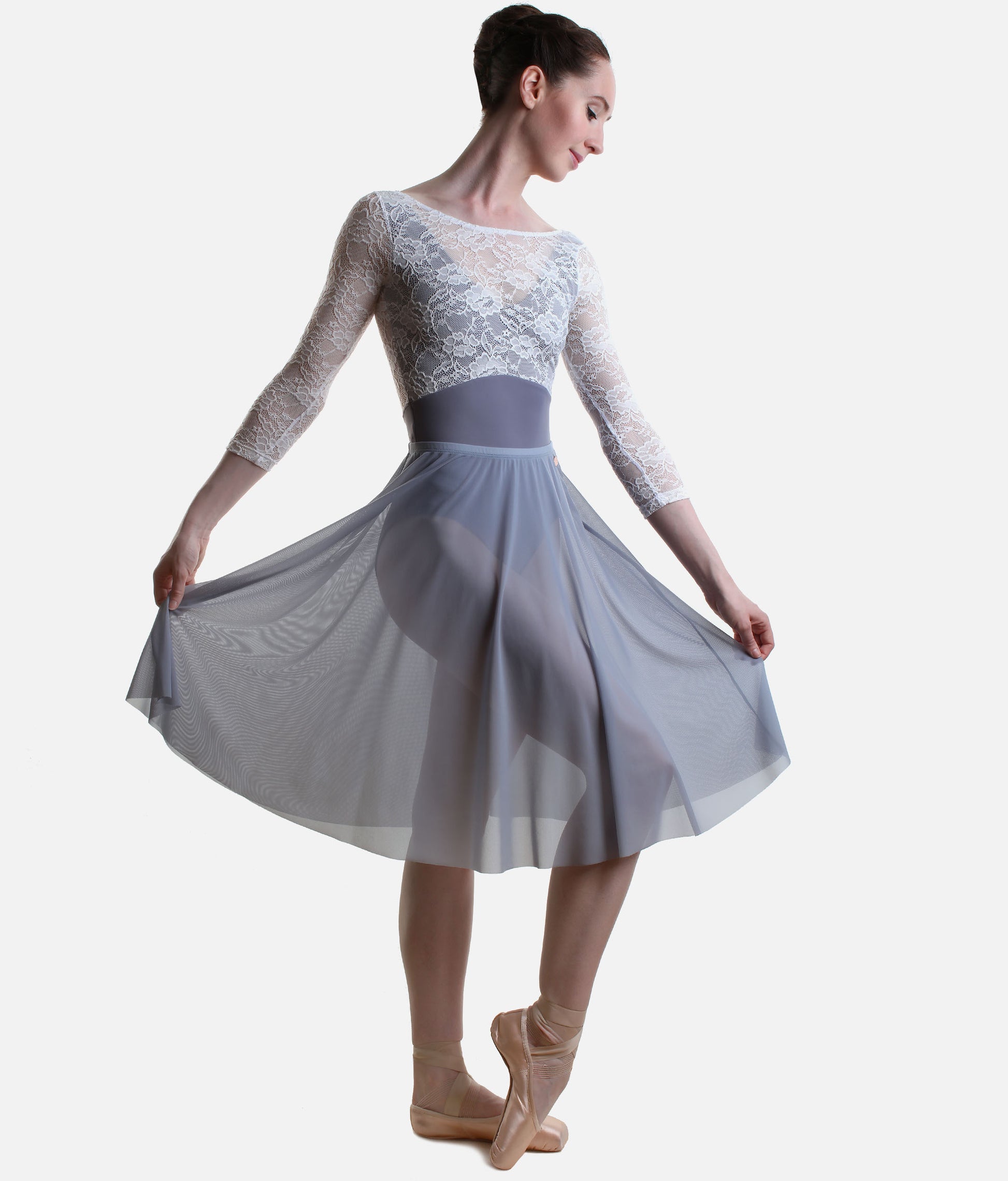 Long Mesh Ballet Skirt, Pull-On Ballet Rehearsal Skirt - ARIANA