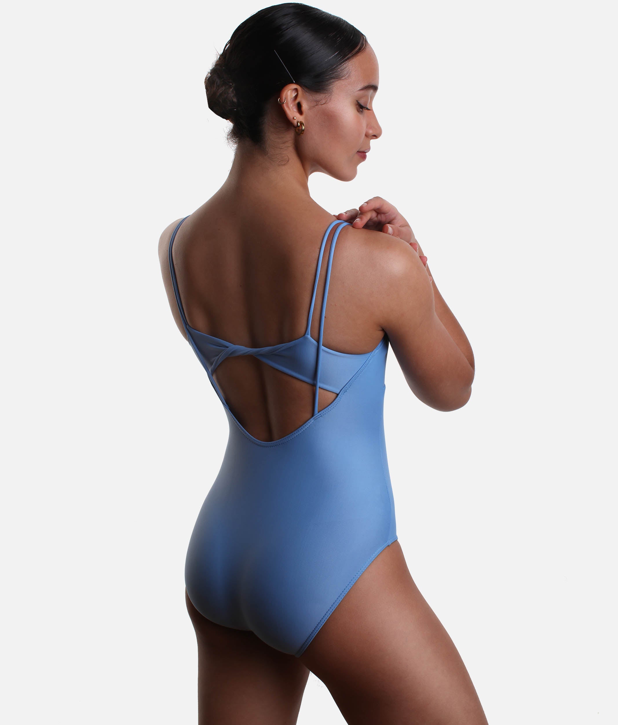 Double Thin Strap Leotard with Elegant Twist Back Design - LS51