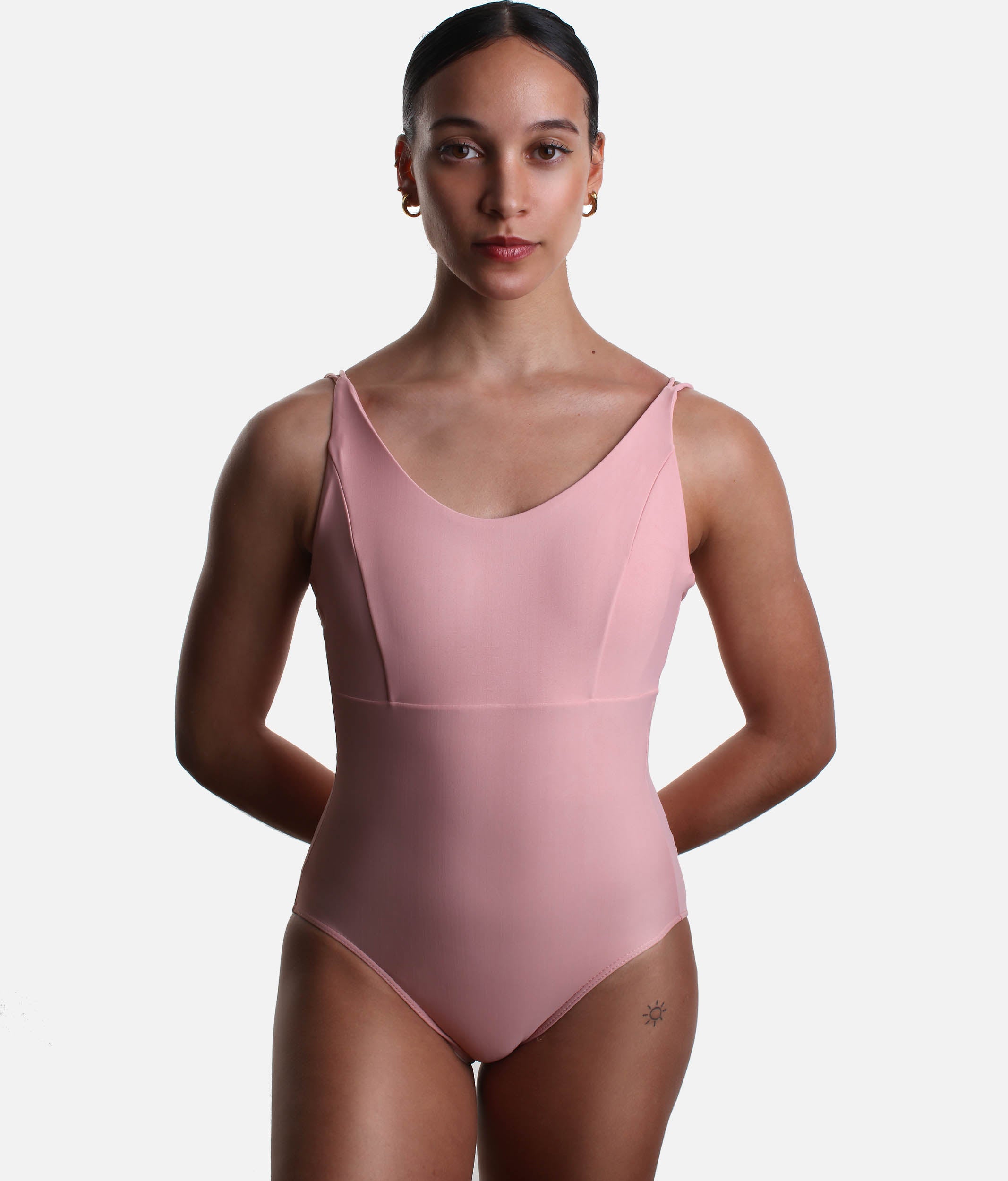 Double Thin Strap Leotard with Elegant Twist Back Design - LS51