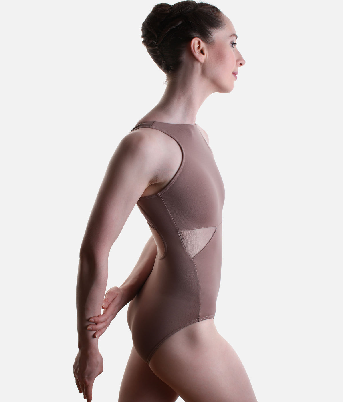 So Danca LS65 Luciana Sagioro – High Neck Ballet Leotard in Nut