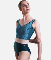 Zenith Tank Sleeve Dance Leotard, Luxe Velvet Leotard - LUCY