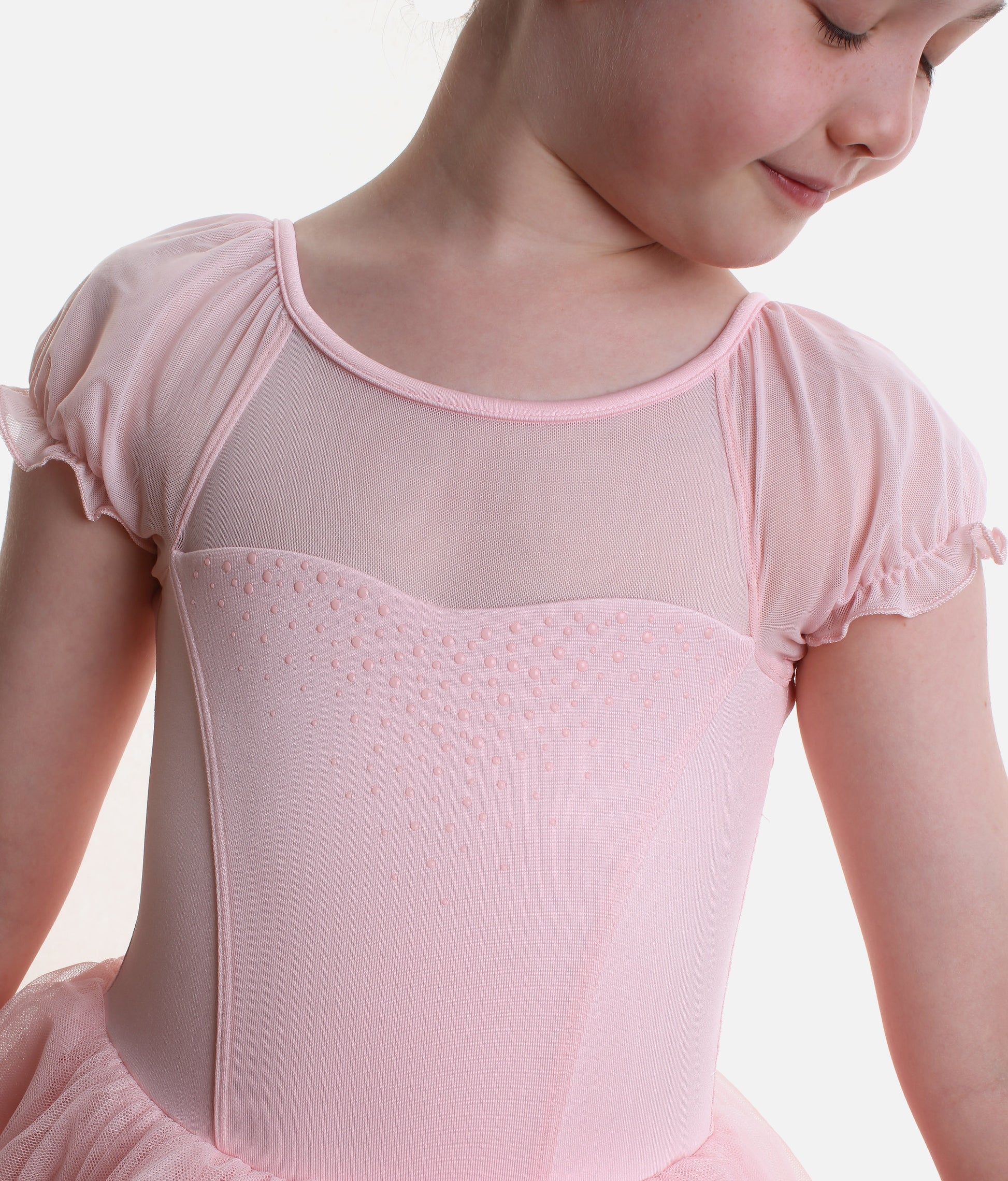 Short Sleeve Printed Tutu Dress for Tiny Dancers - M20007C