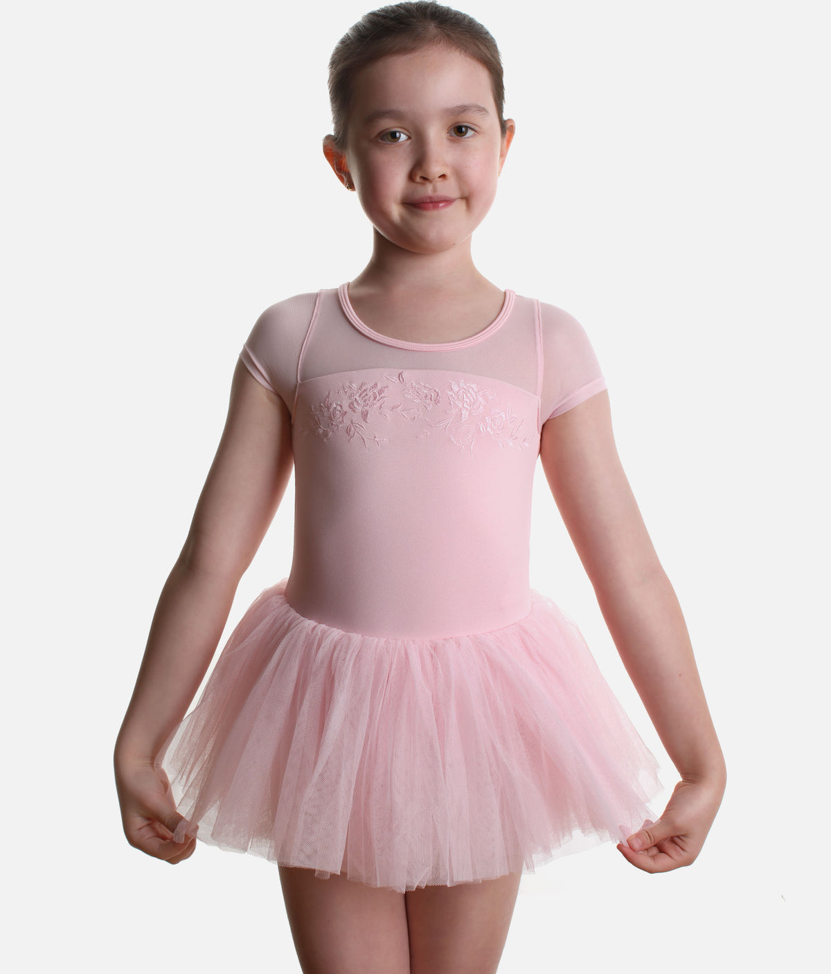 Mirella Petite Adagio M20012C – Girls’ Pink Cap Sleeve Tutu Dress