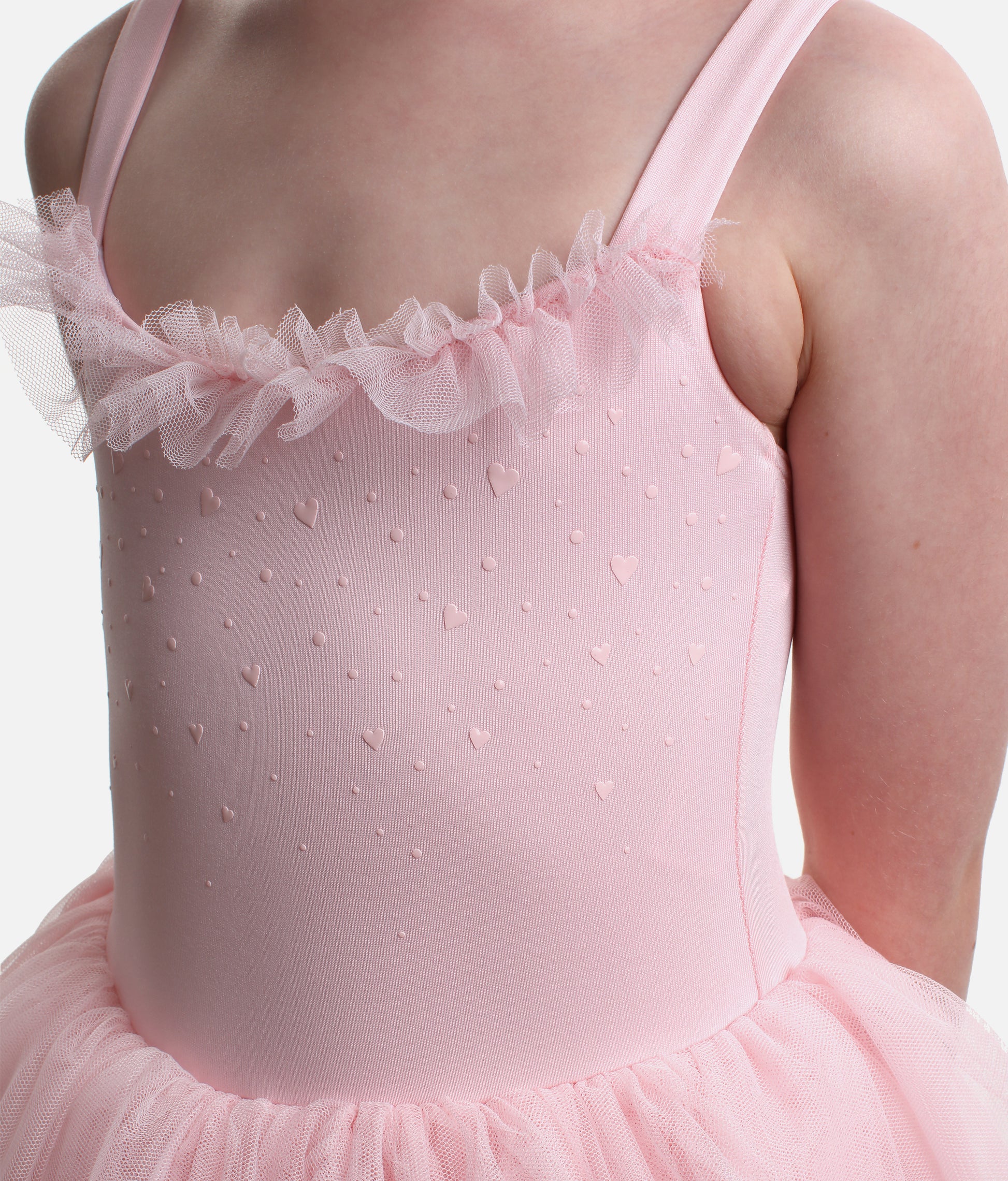 Girls Camisole Printed Tutu Dress with Frill Neckline - M50007C
