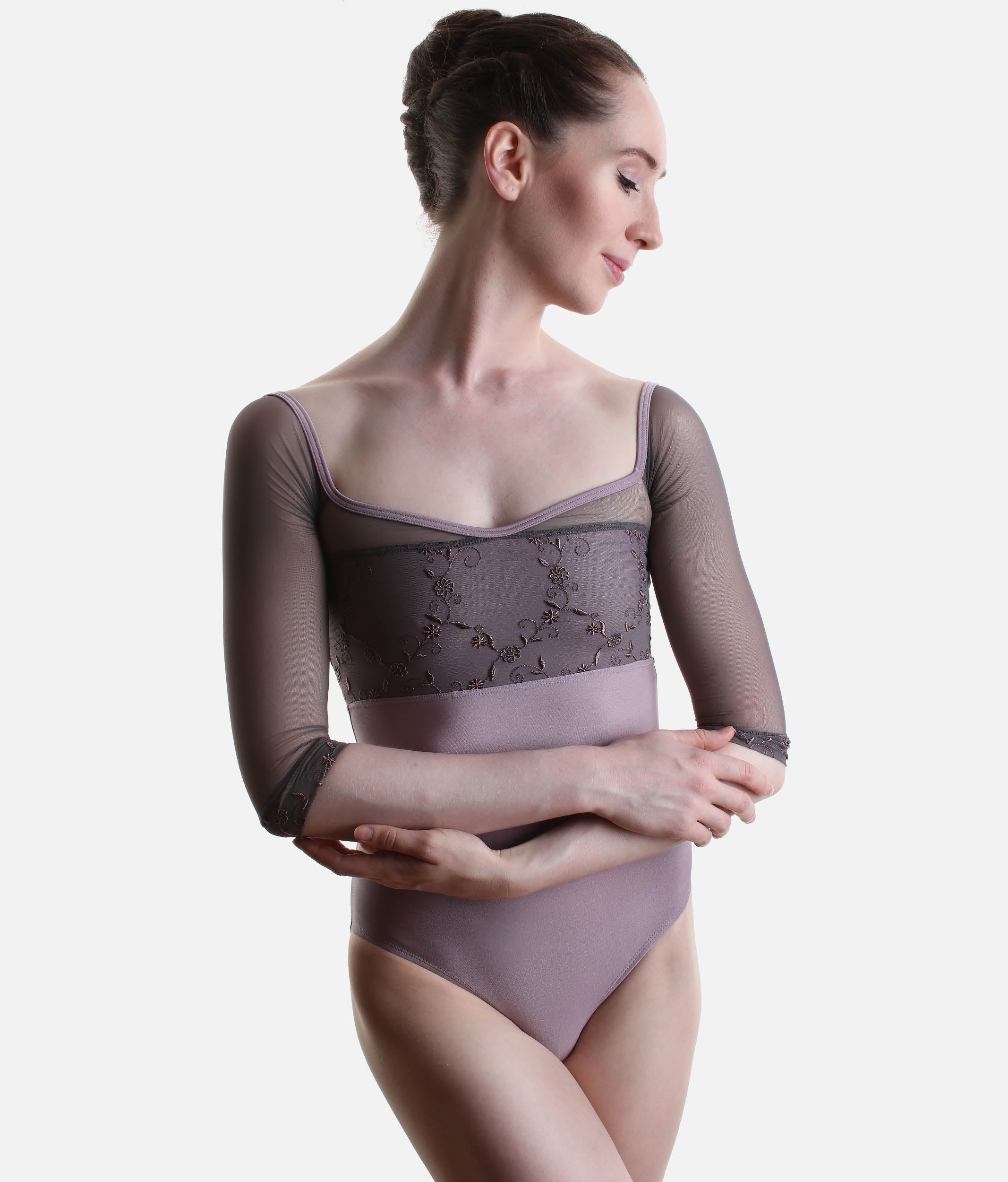 Professional Three Quarter Sleeve Ballet Leotard - MANIA CL Charleston