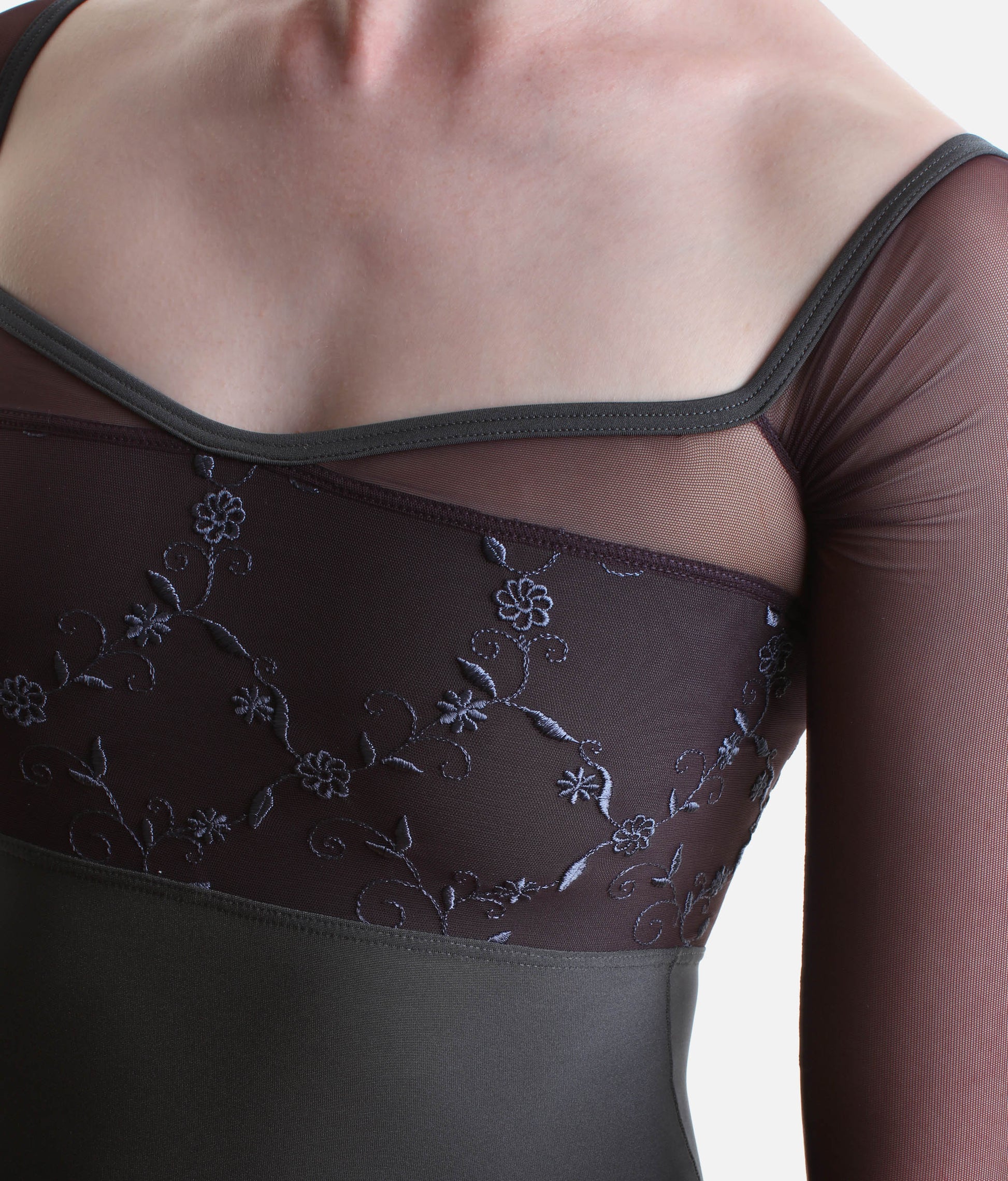 Professional Ballet Leotard with Geometric Neckline - MANIA CL Vesuvio