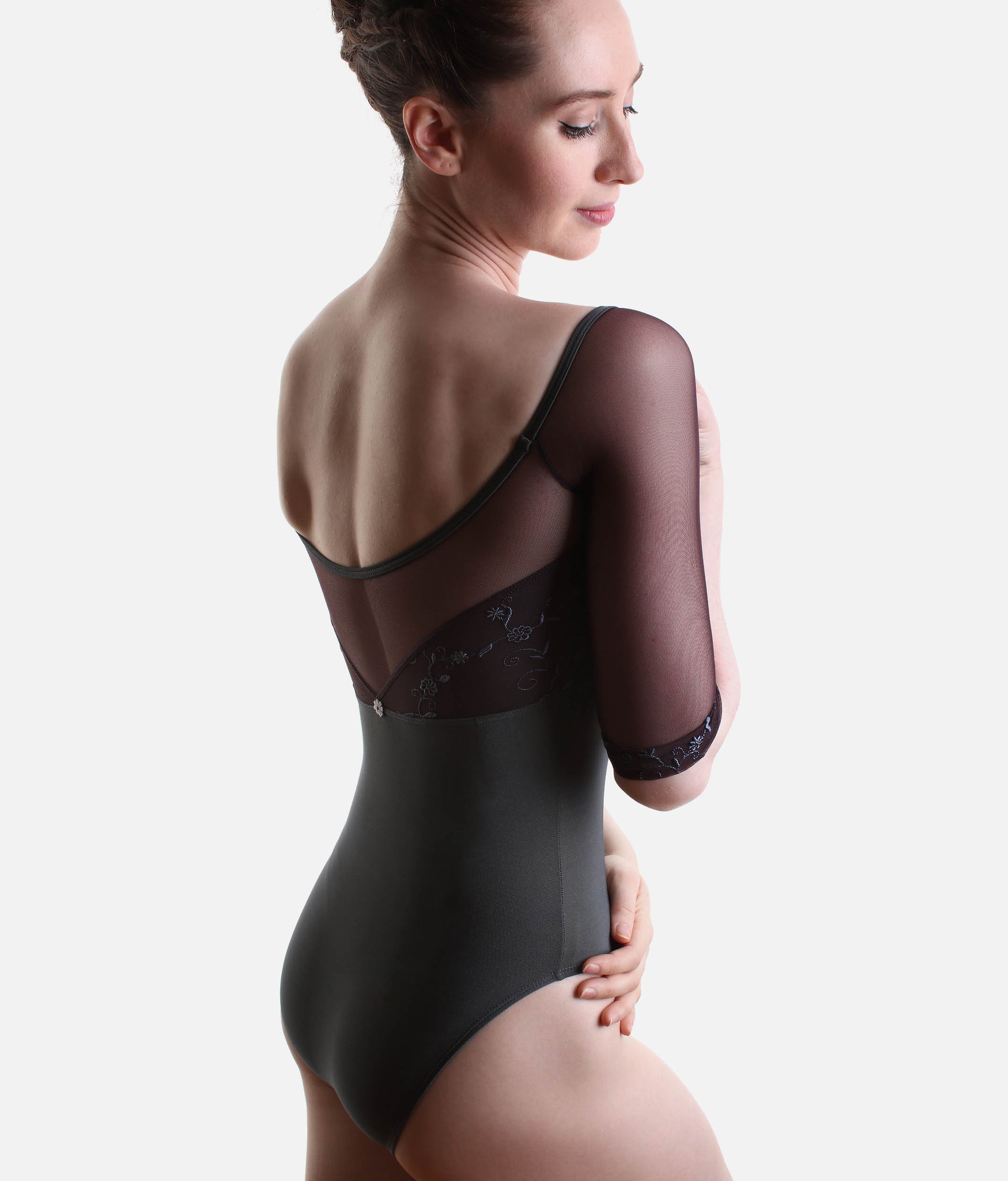 Professional Ballet Leotard with Geometric Neckline - MANIA CL Vesuvio