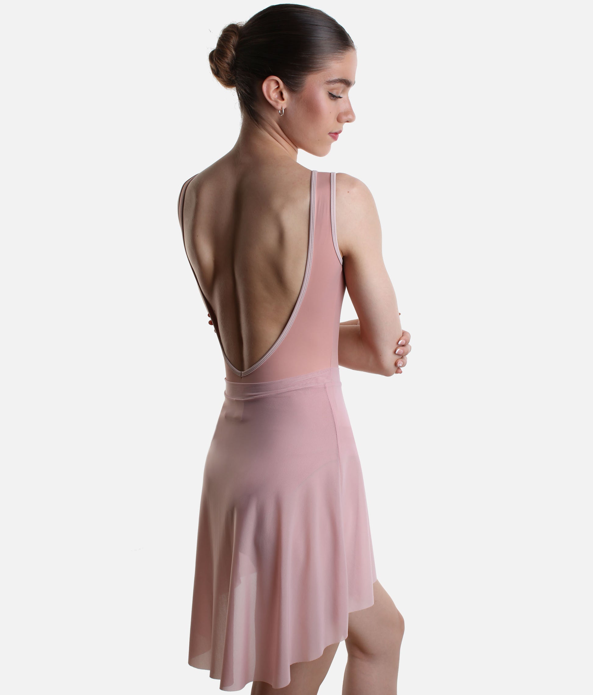 High-Low Mesh Ballet Skirt, Lightweight Pull-On Dance Skirt - NUBE