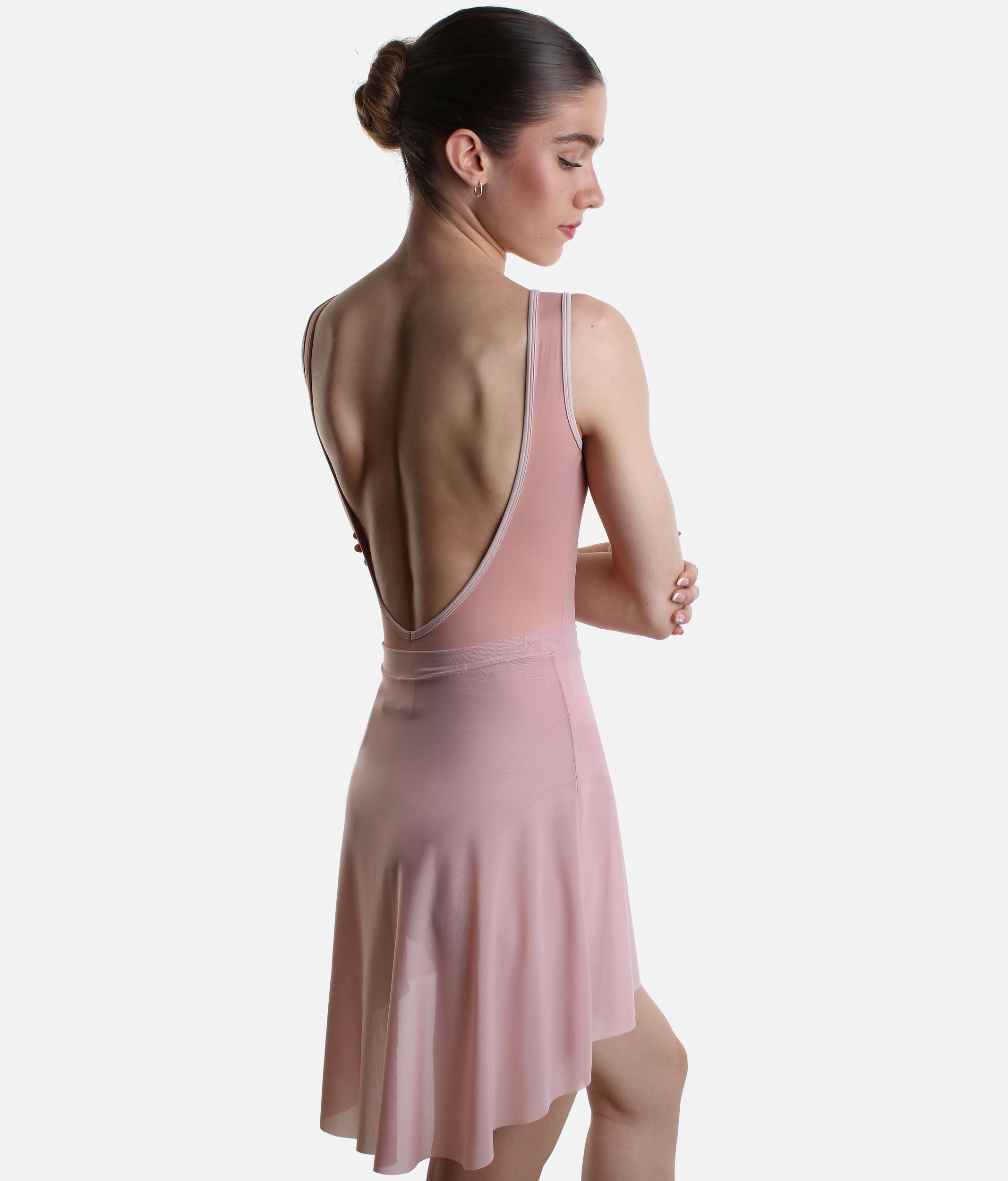 High-Low Mesh Ballet Skirt, Lightweight Pull-On Dance Skirt - NUBE