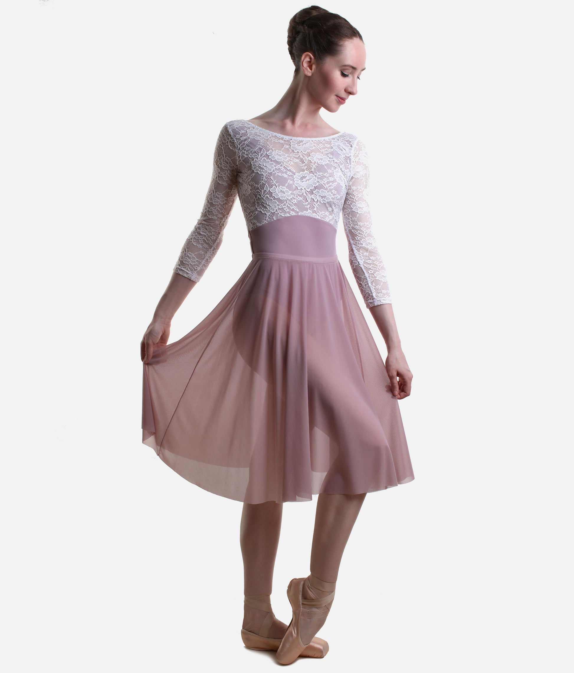 Long Mesh Ballet Skirt, Pull-On Ballet Rehearsal Skirt - ARIANA