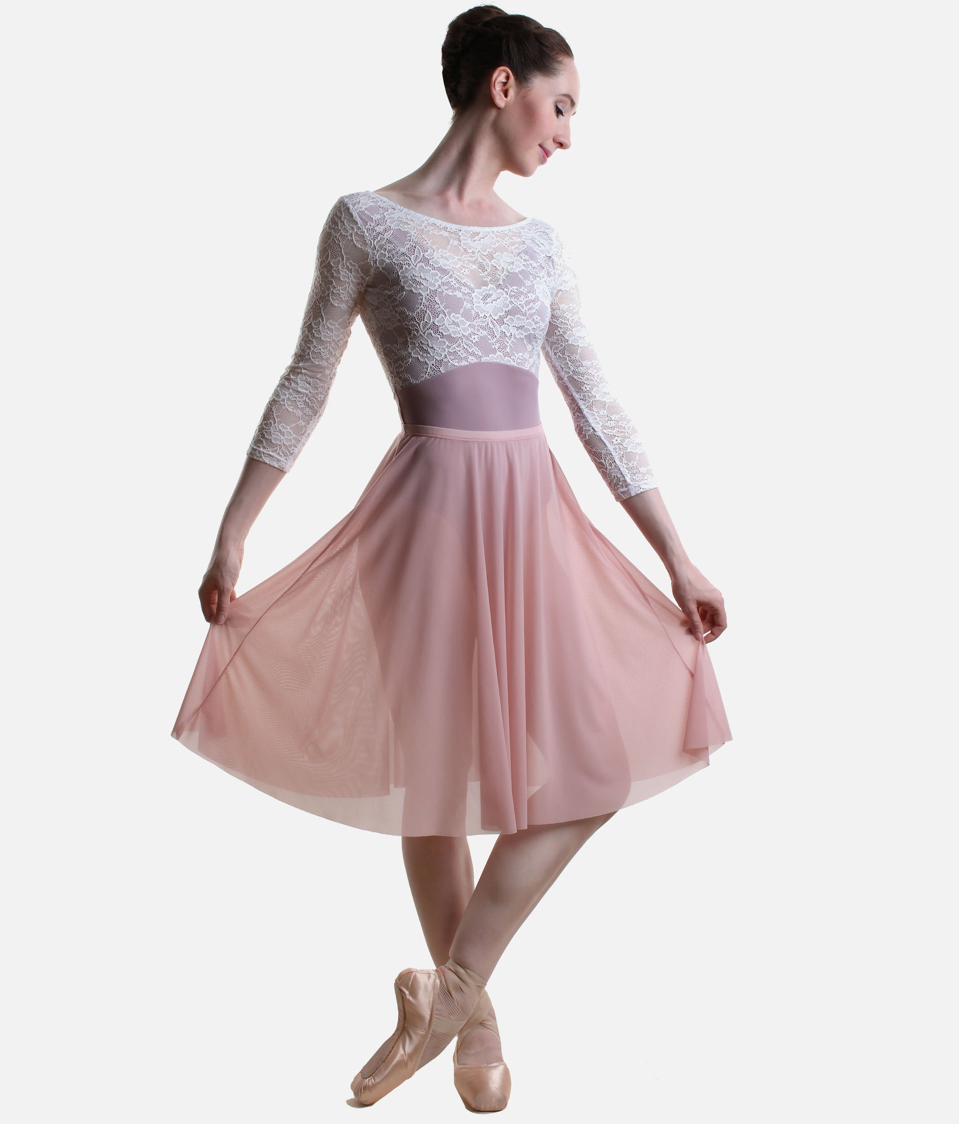 Long Mesh Ballet Skirt, Pull-On Ballet Rehearsal Skirt - ARIANA