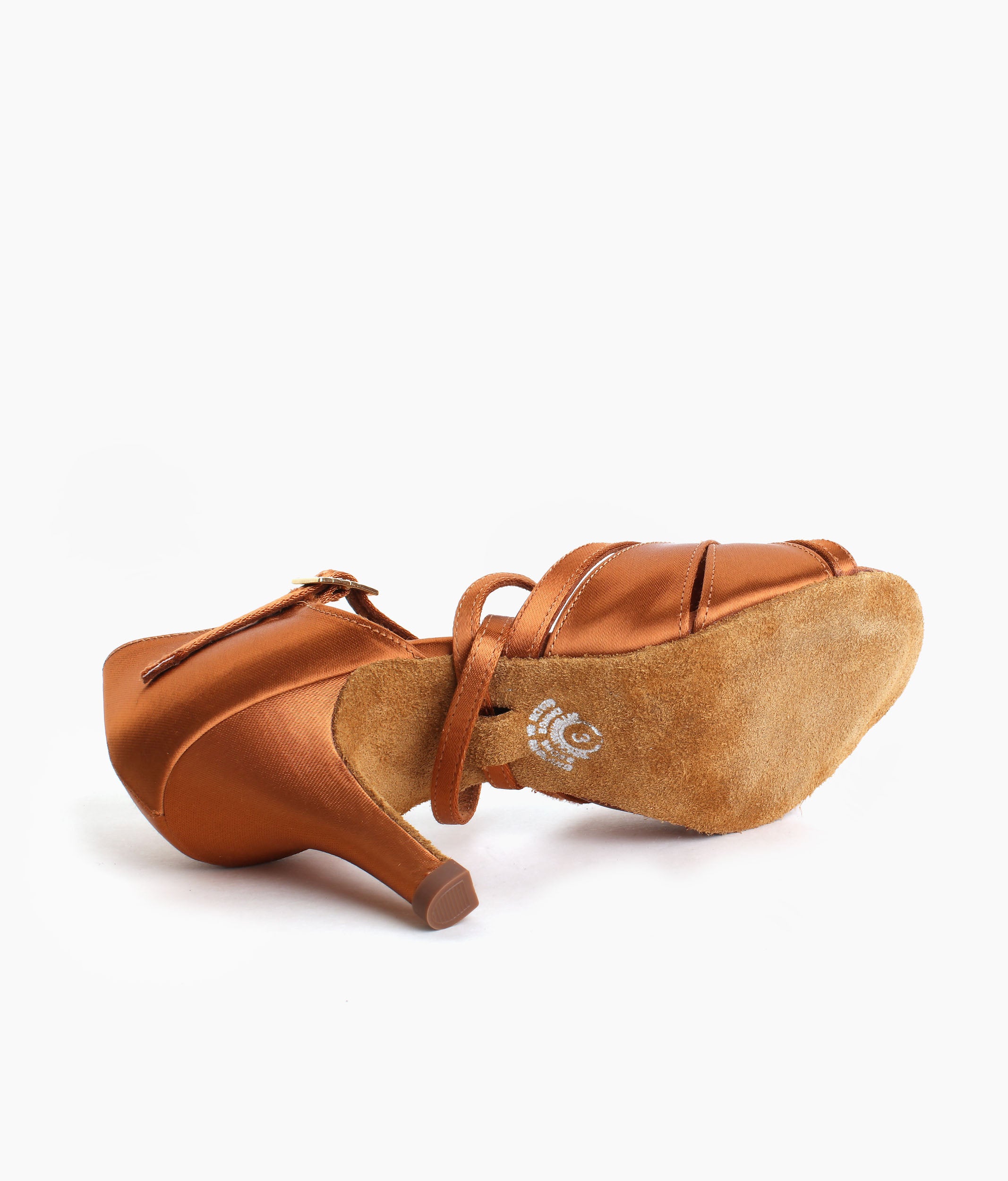Latin Dance Shoes with Satin X-Strap Design, Gel Padding, Ultra-Flexible Sole - MIA