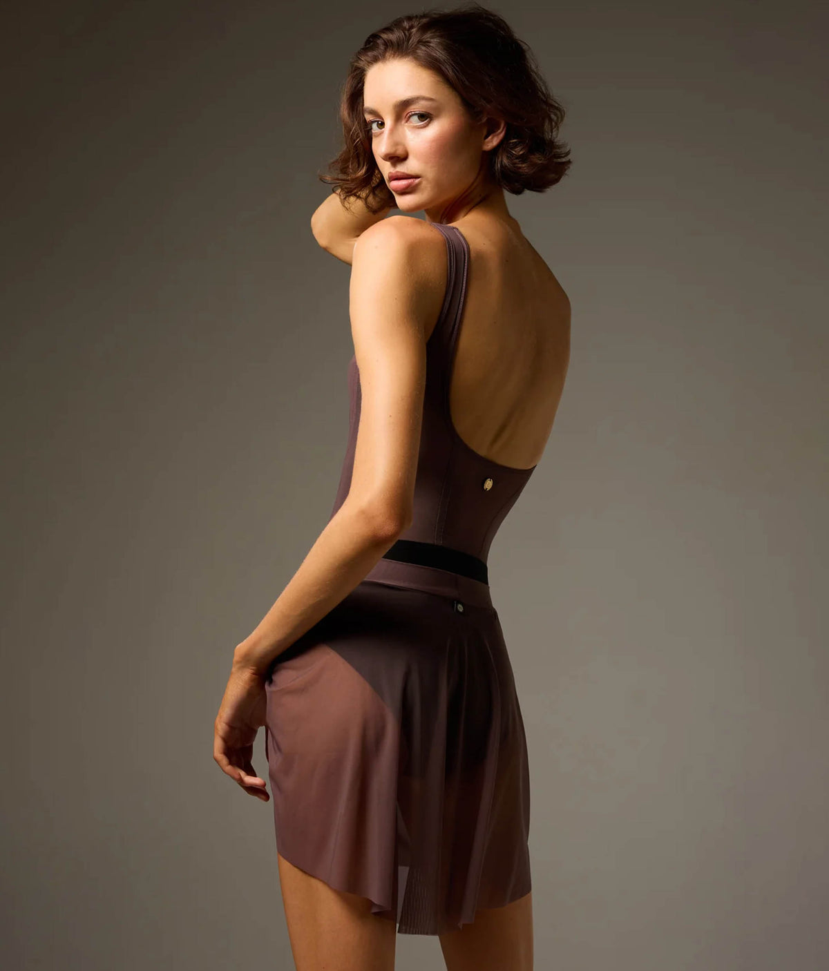 Bodile Mika Mesh Ballet Skirt – Adjustable Ruching & High-Low Hem