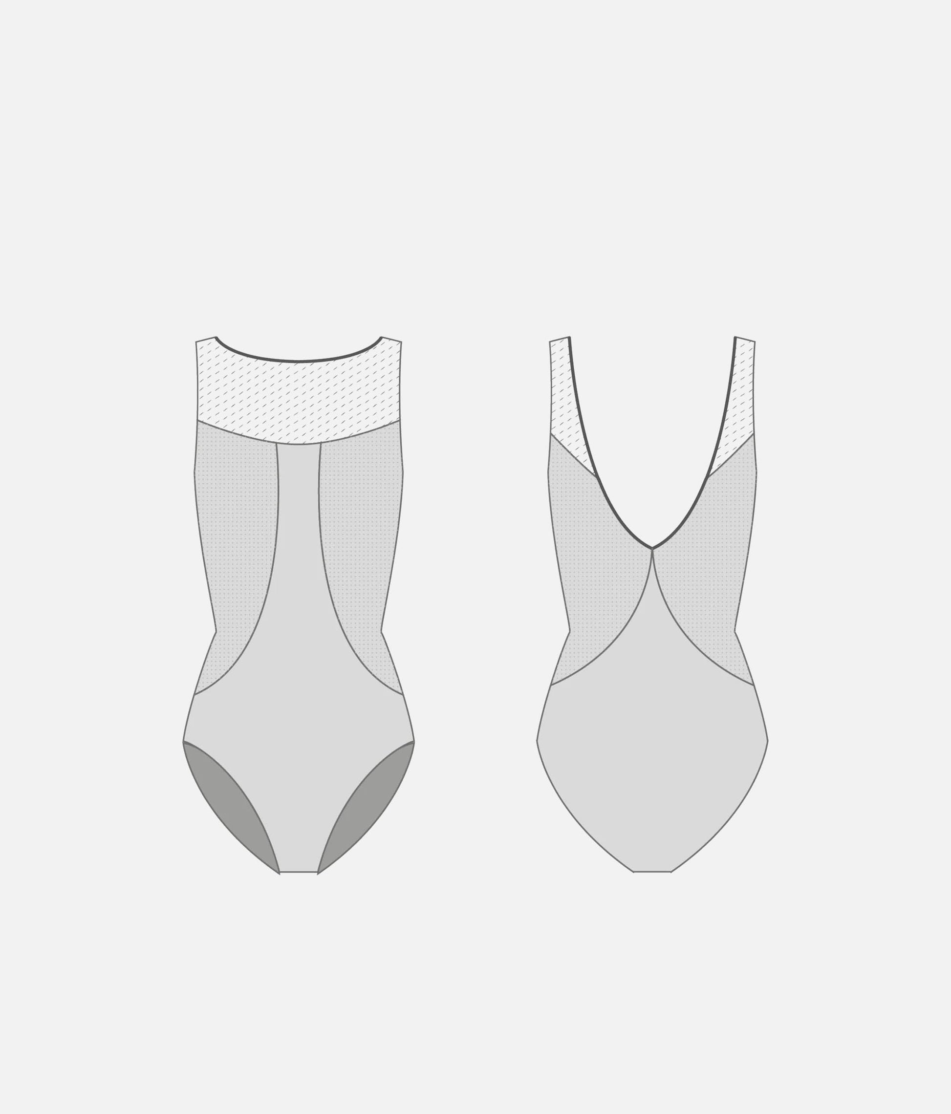 Sleeveless Ballet Leotard Leotard with Elegant V-Back - MINERVA CL Elisir