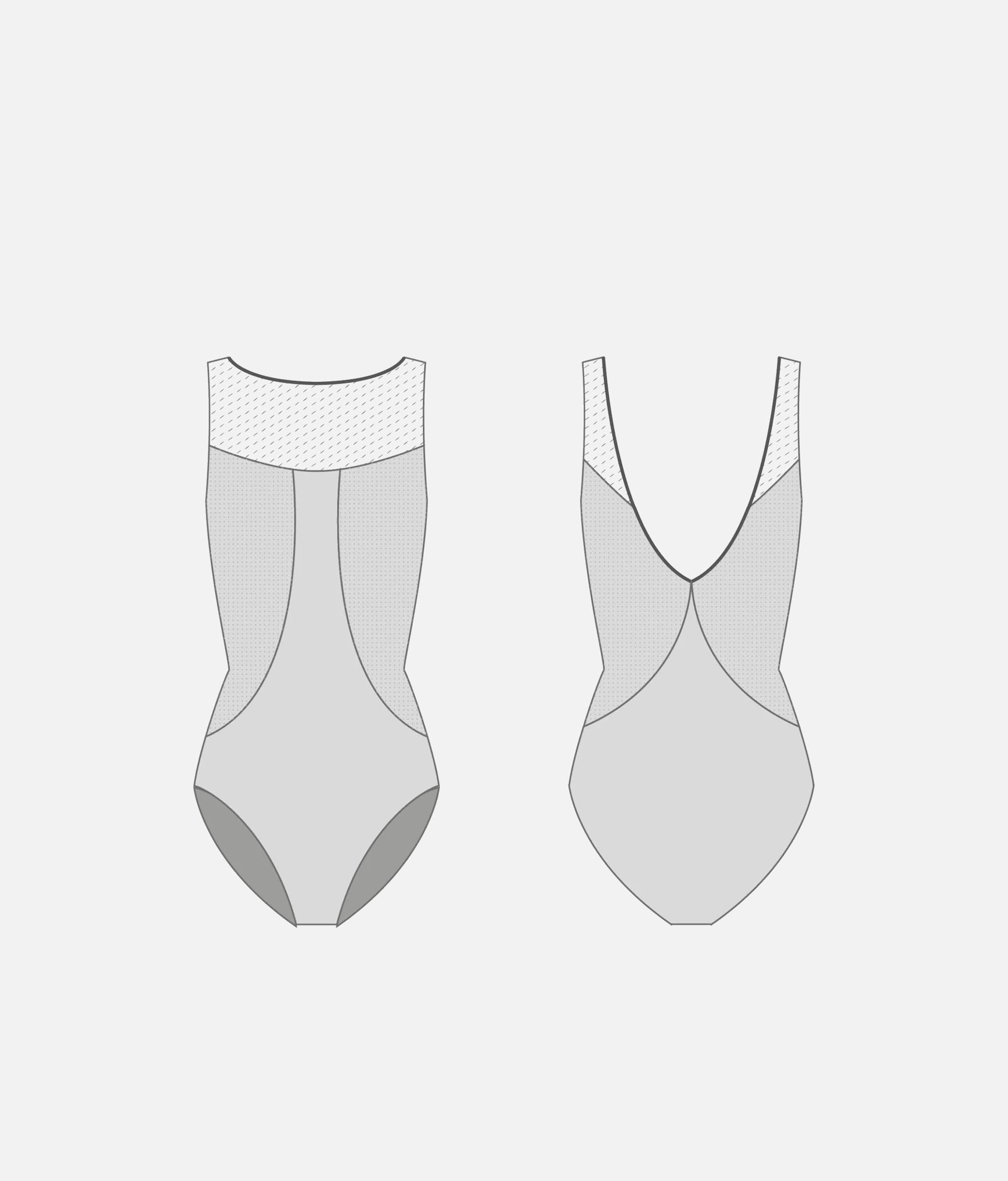 Sleeveless Ballet Leotard Leotard with Elegant V-Back - MINERVA CL Elisir