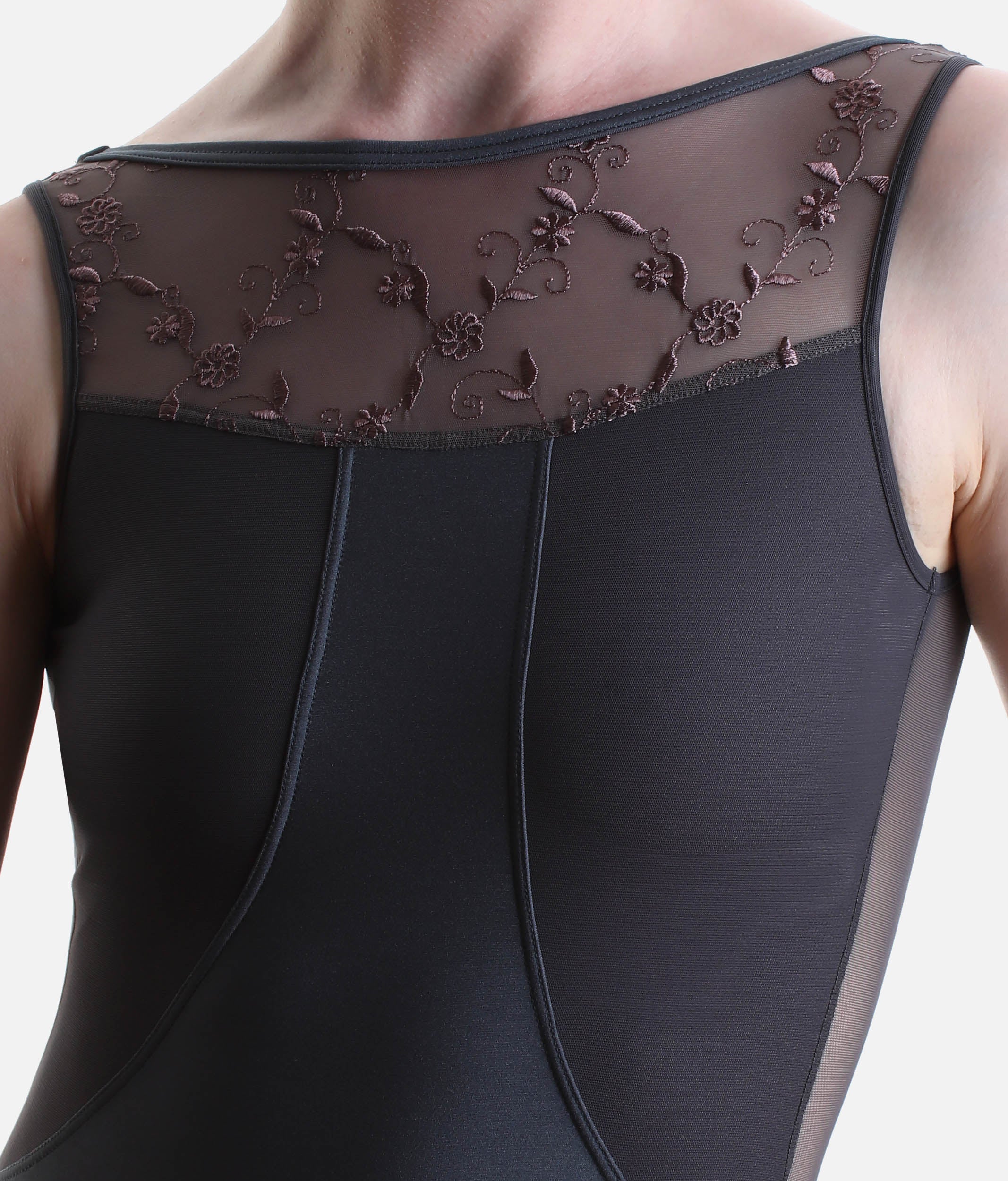 Professional Boat Neck Ballet Leotard with Elegant V-Back - MINERVA CL Vesuvio