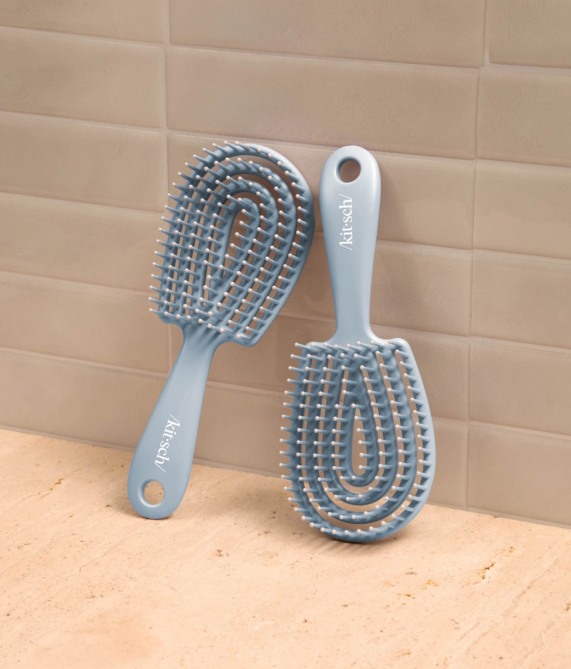 Haze Blue Detangling Flexi Brush – Mini Travel Hair Brush for All Hair Types
