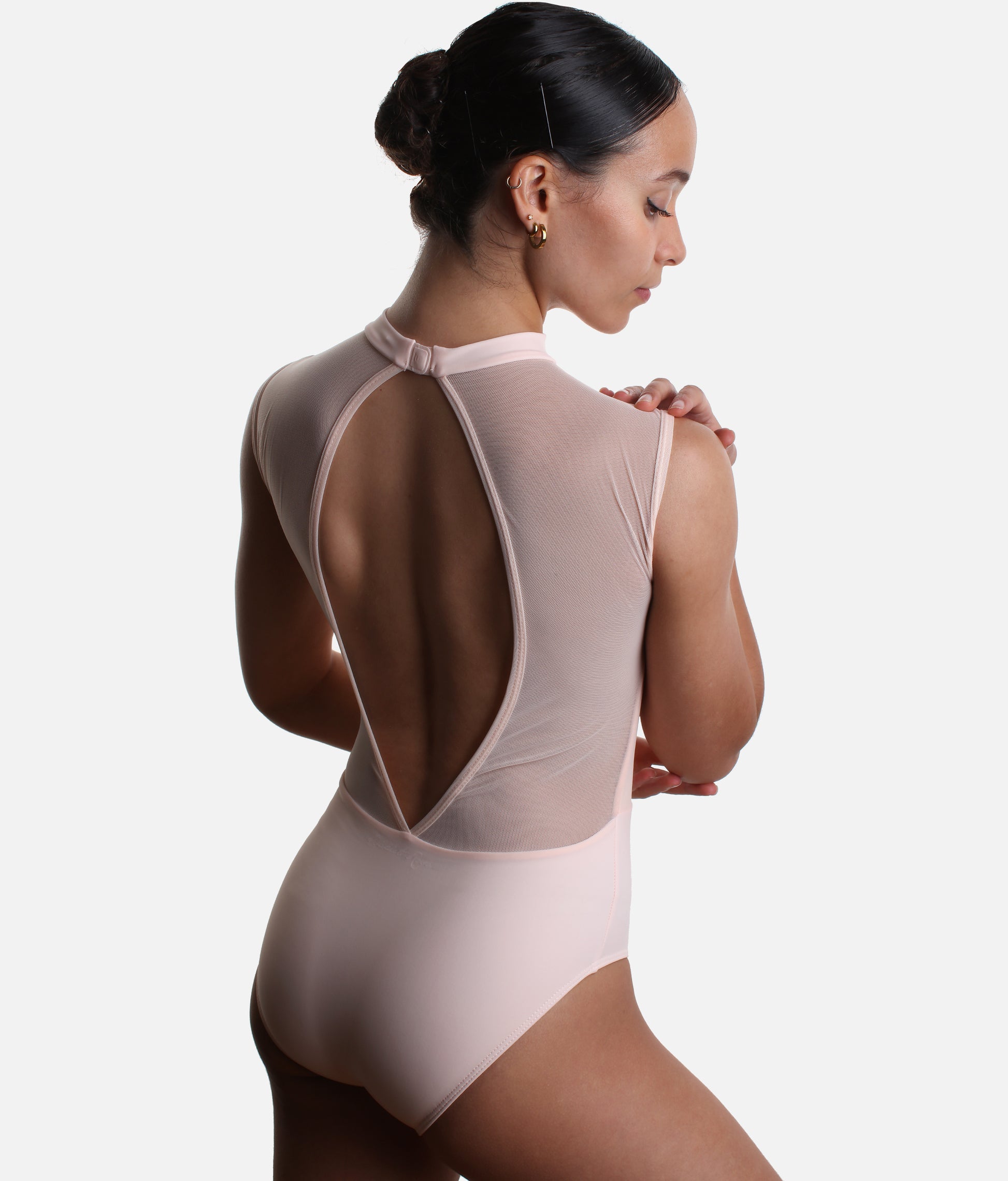 High Neck Lace Leotard with Sophisticated Open Back Design - MIRELLE