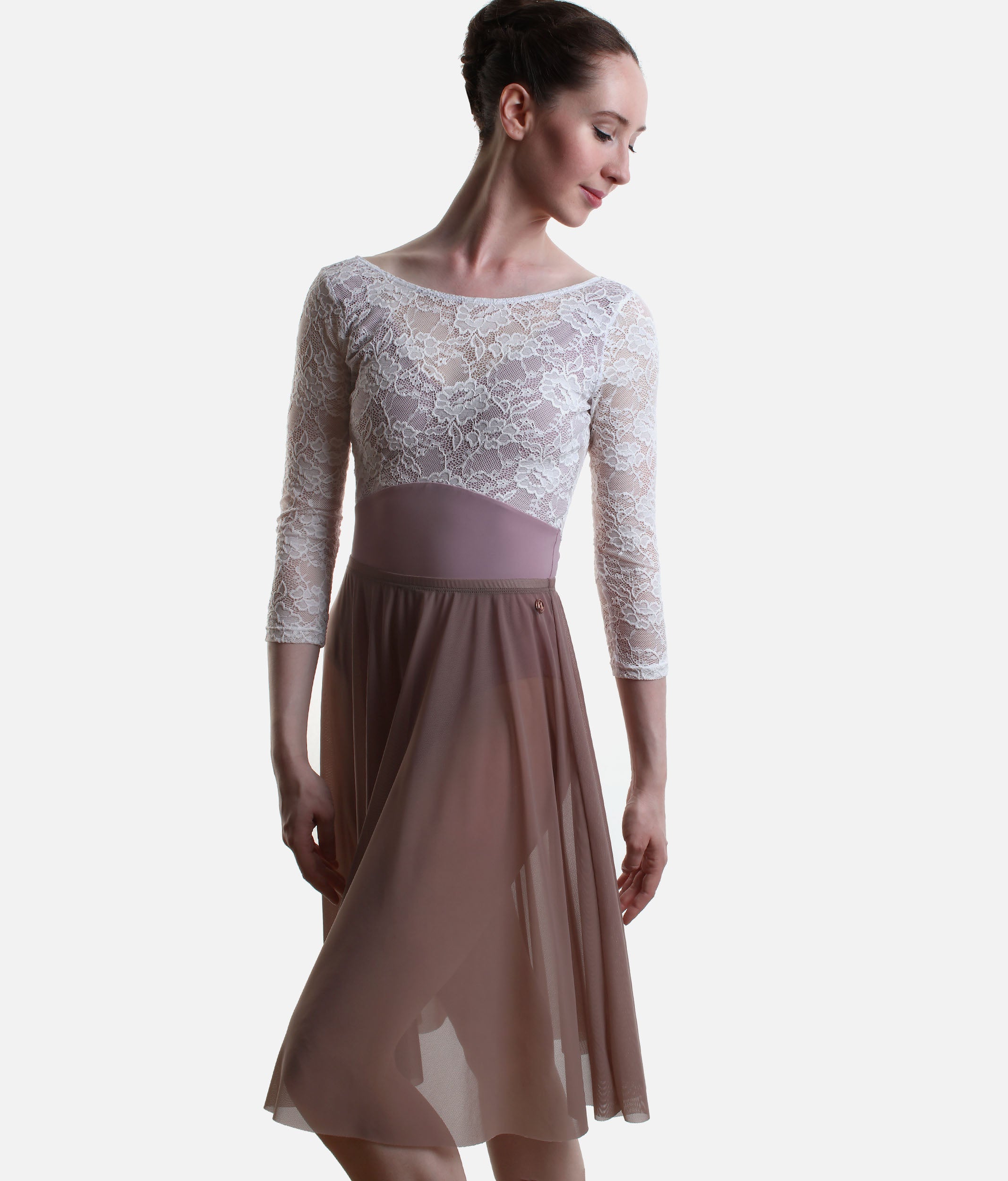 Long Mesh Ballet Skirt, Pull-On Ballet Rehearsal Skirt - ARIANA