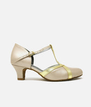 Comfortable Low Heel Leather Ballroom Shoes for Social Dancing - NANCY