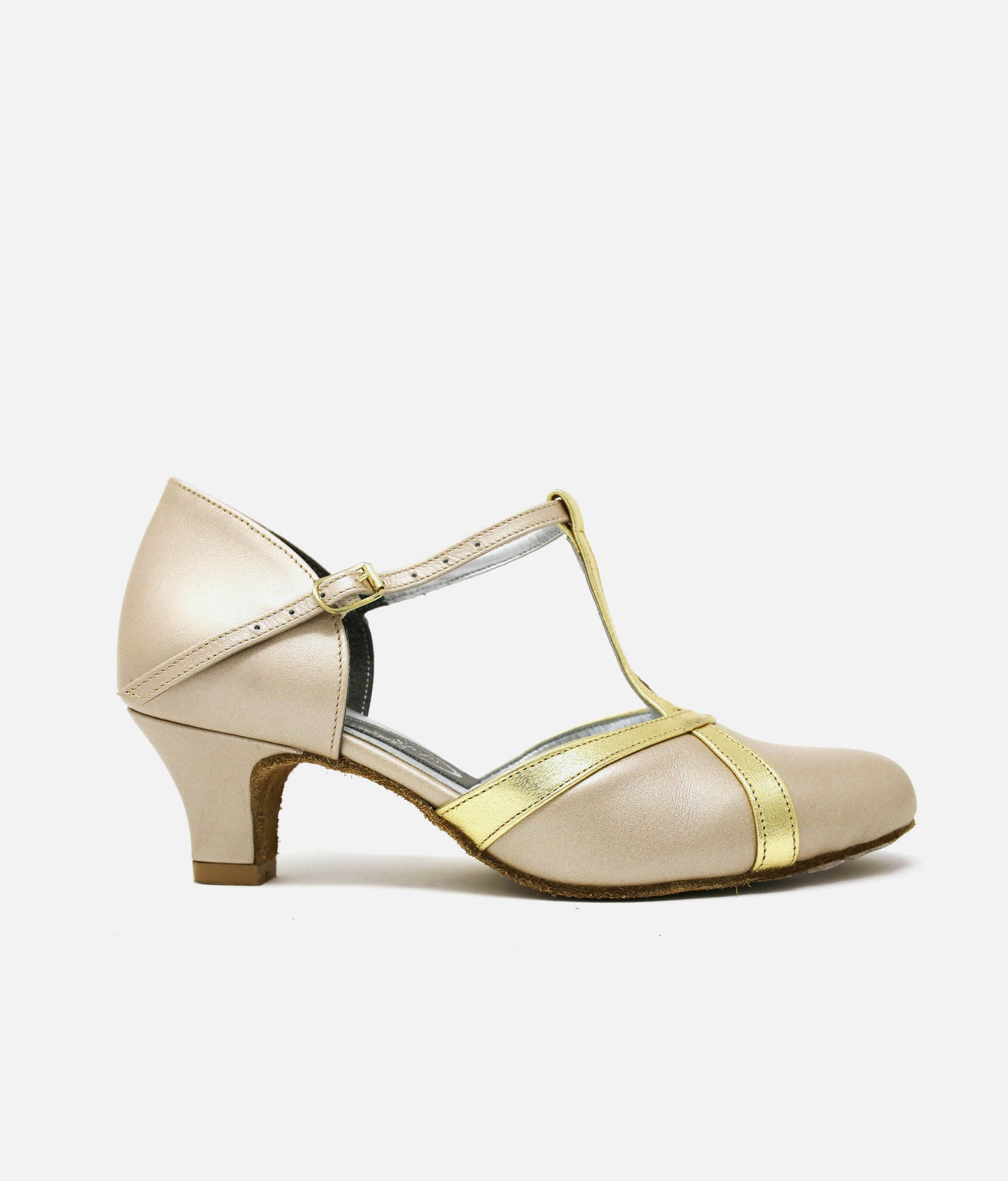 Comfortable Low Heel Leather Ballroom Shoes for Social Dancing - NANCY