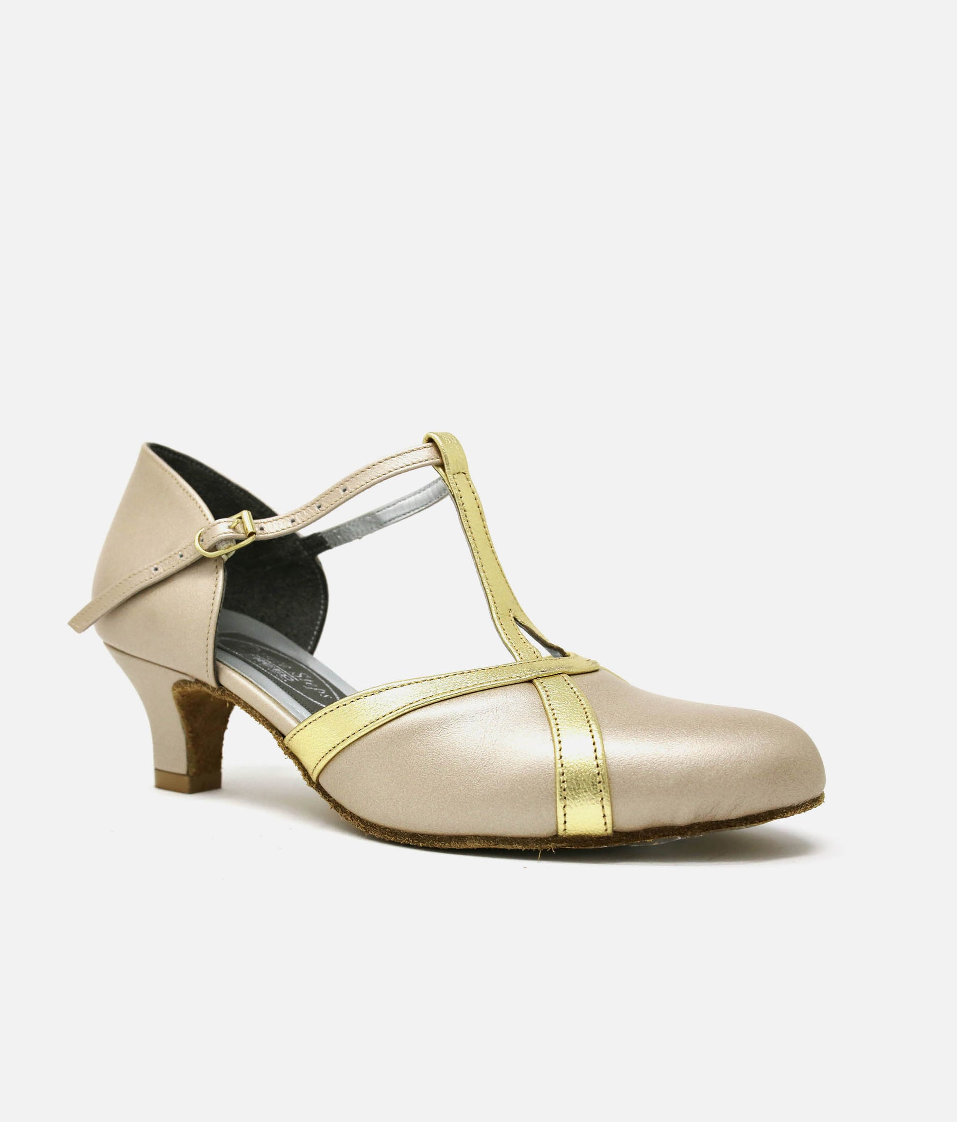 Comfortable Low Heel Leather Ballroom Shoes for Social Dancing - NANCY