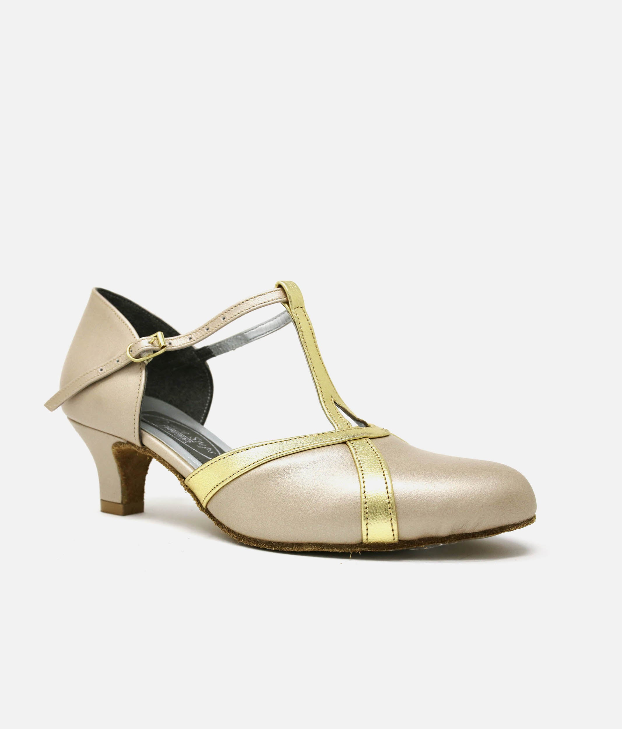 Comfortable Low Heel Leather Ballroom Shoes for Social Dancing - NANCY