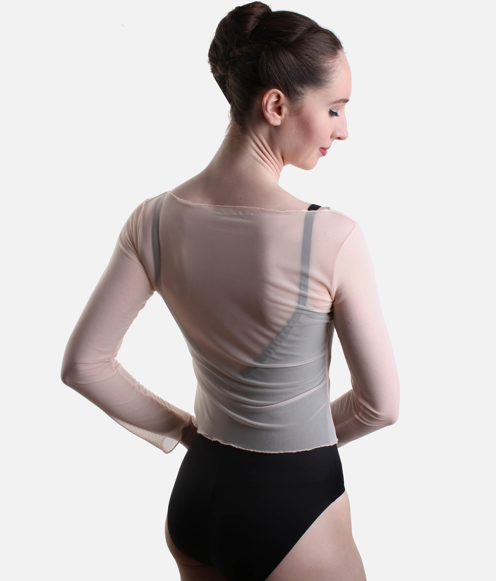 Elegant Dance Mesh Top, Four-Way Stretch Warmup Essential - NATASHA